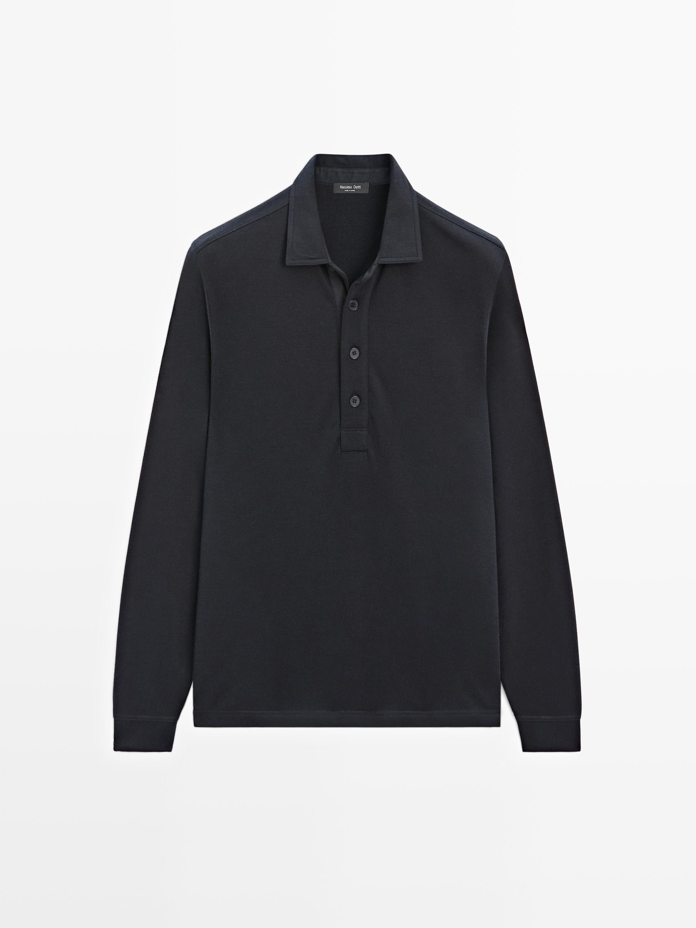 Polo estructura manga larga