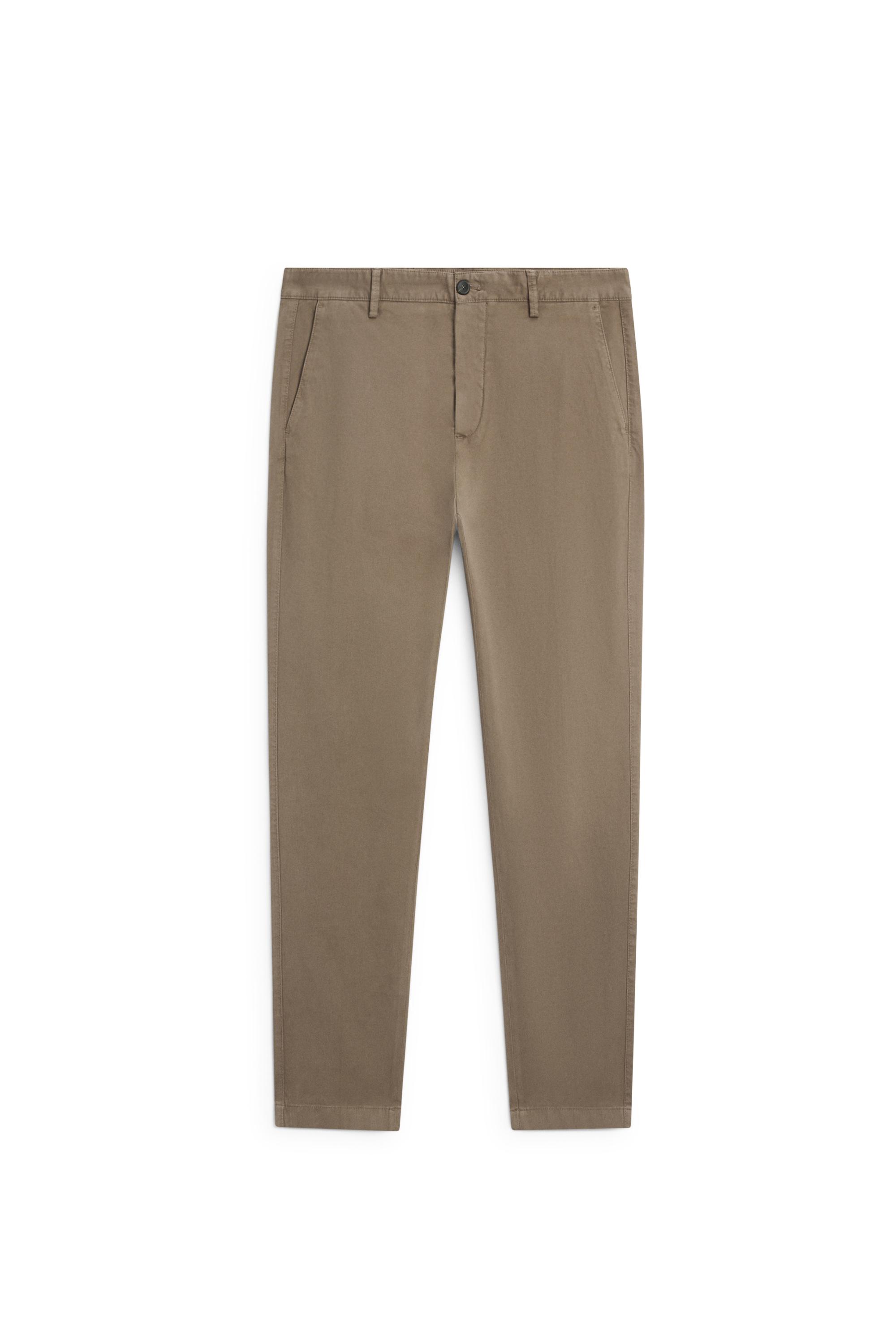 Slim-fit micro-textured trousers — GREEN