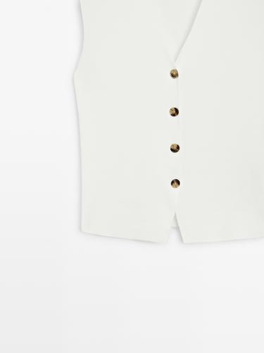 Knit waistcoat with button details — WHITE 7