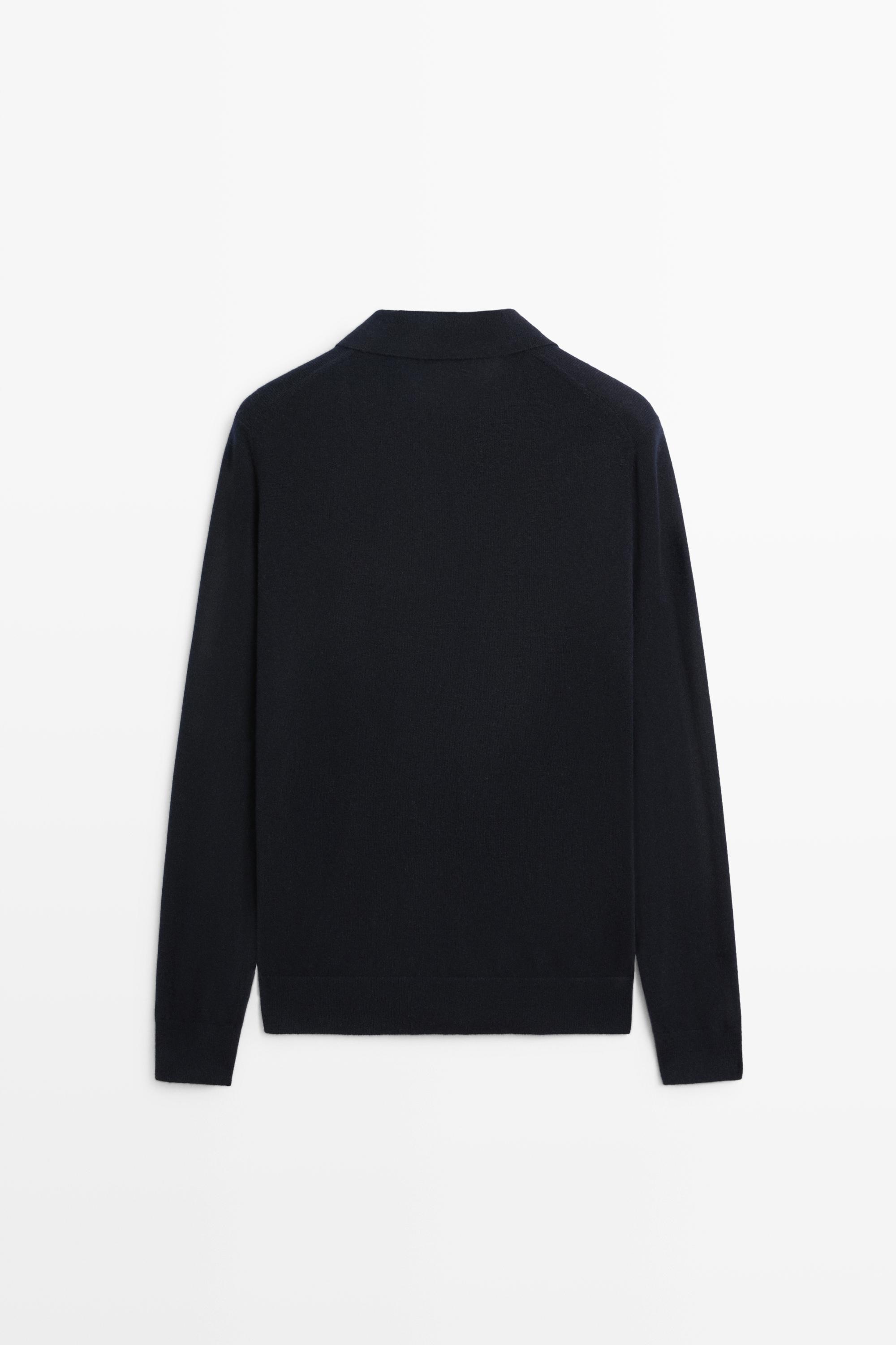 100% cashmere knit polo sweater