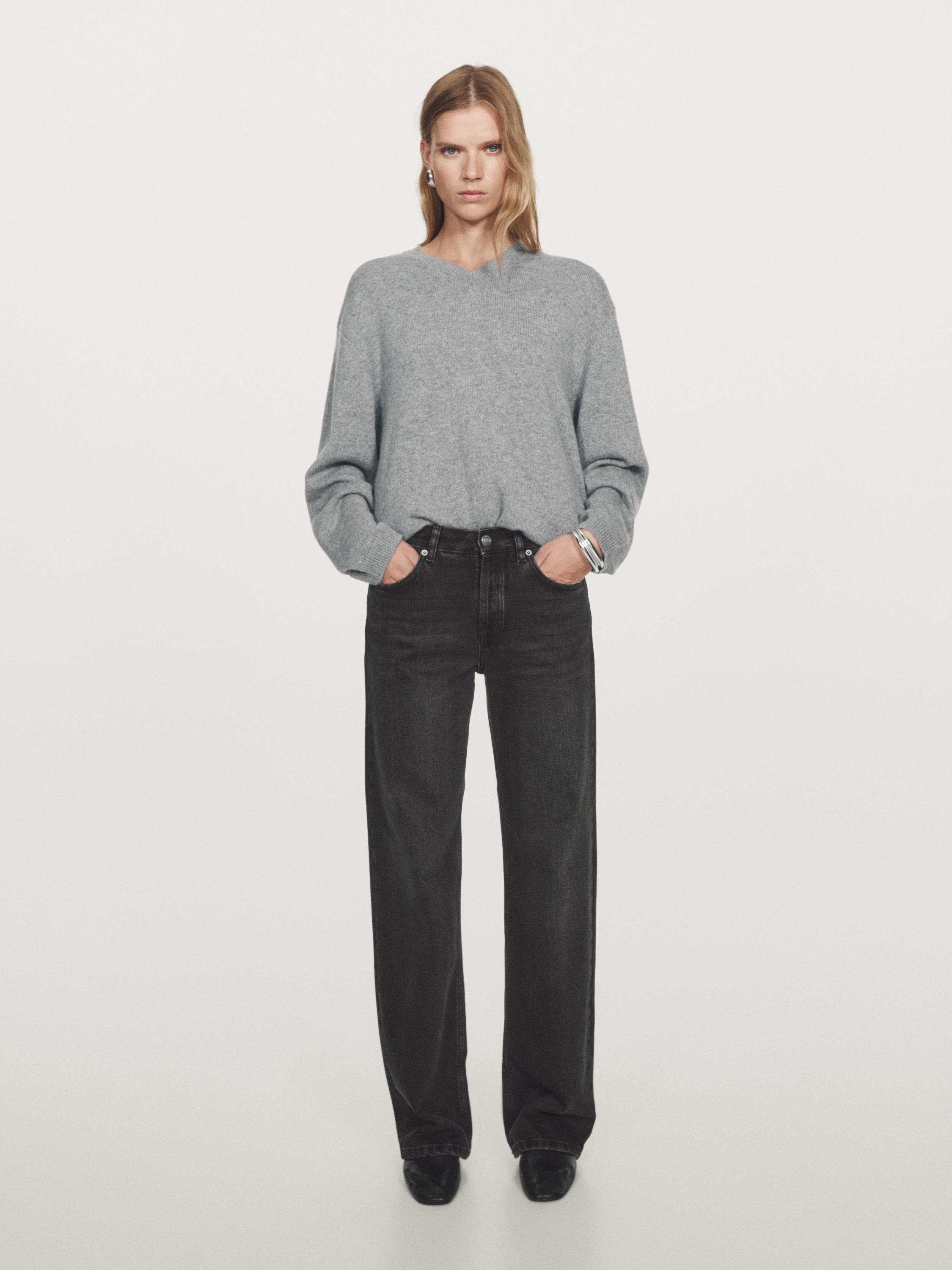 Wide leg jeans met halfhoge taille
