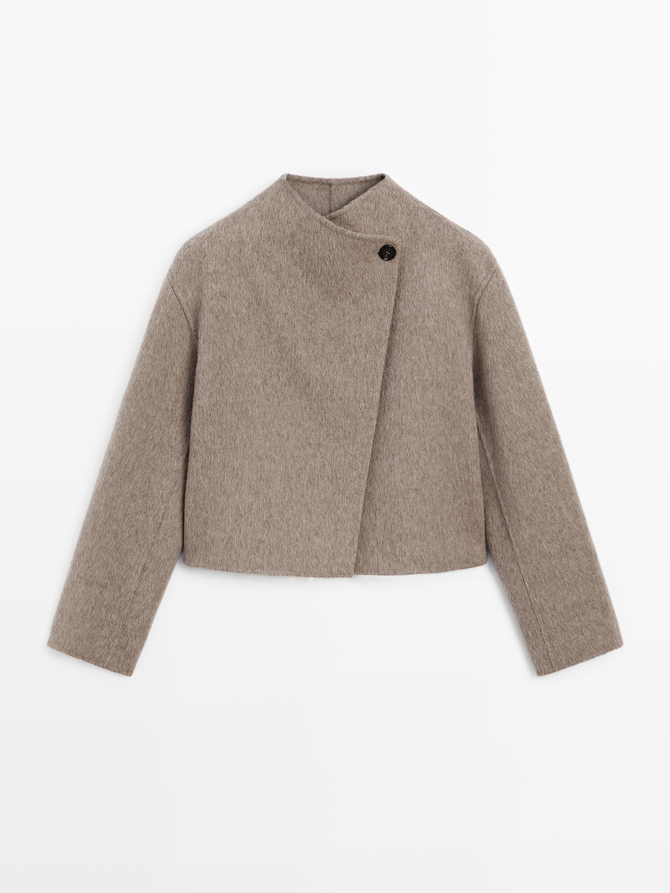 Short coat with brushed finish