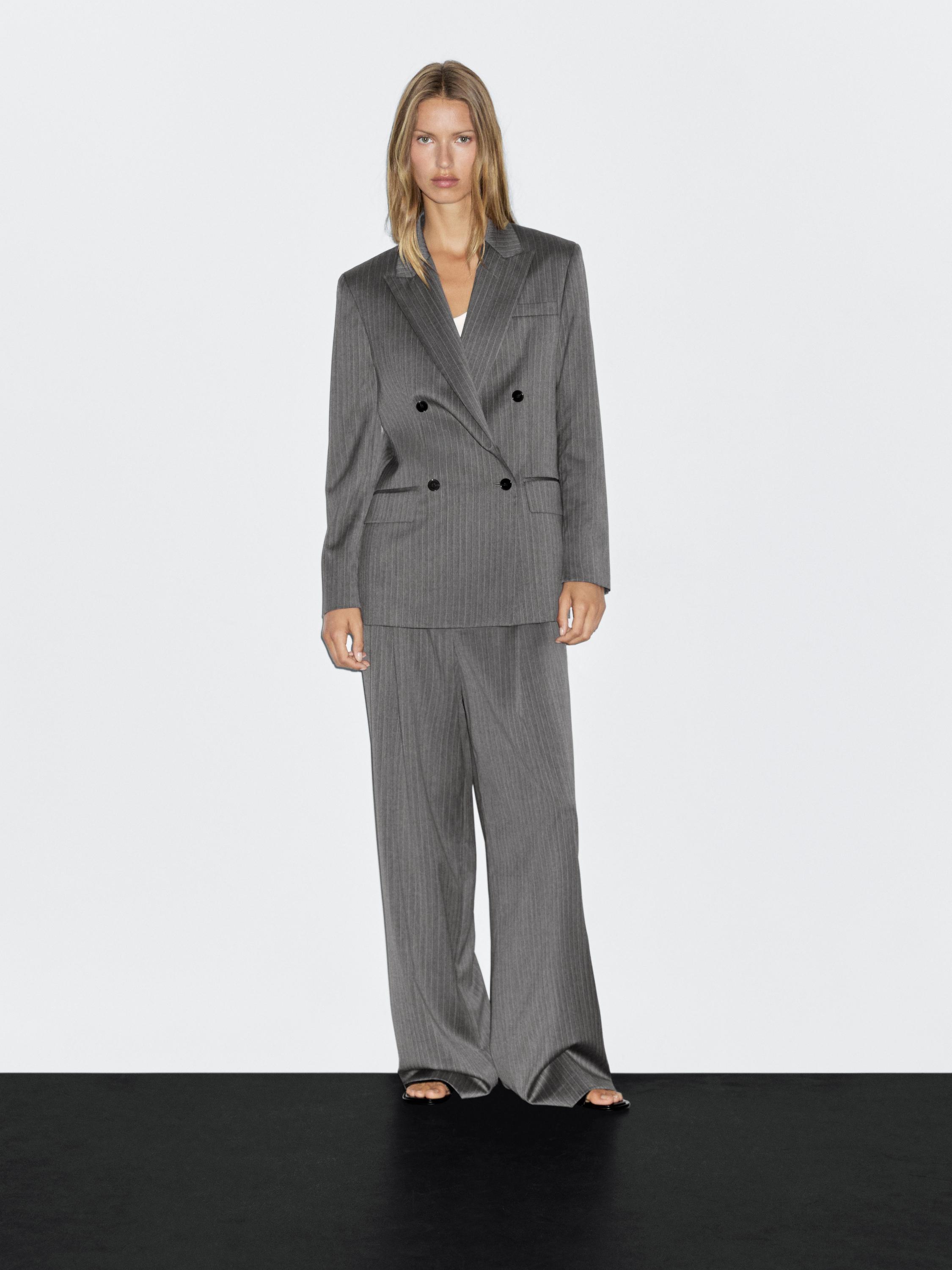 100% wool pinstripe blazer