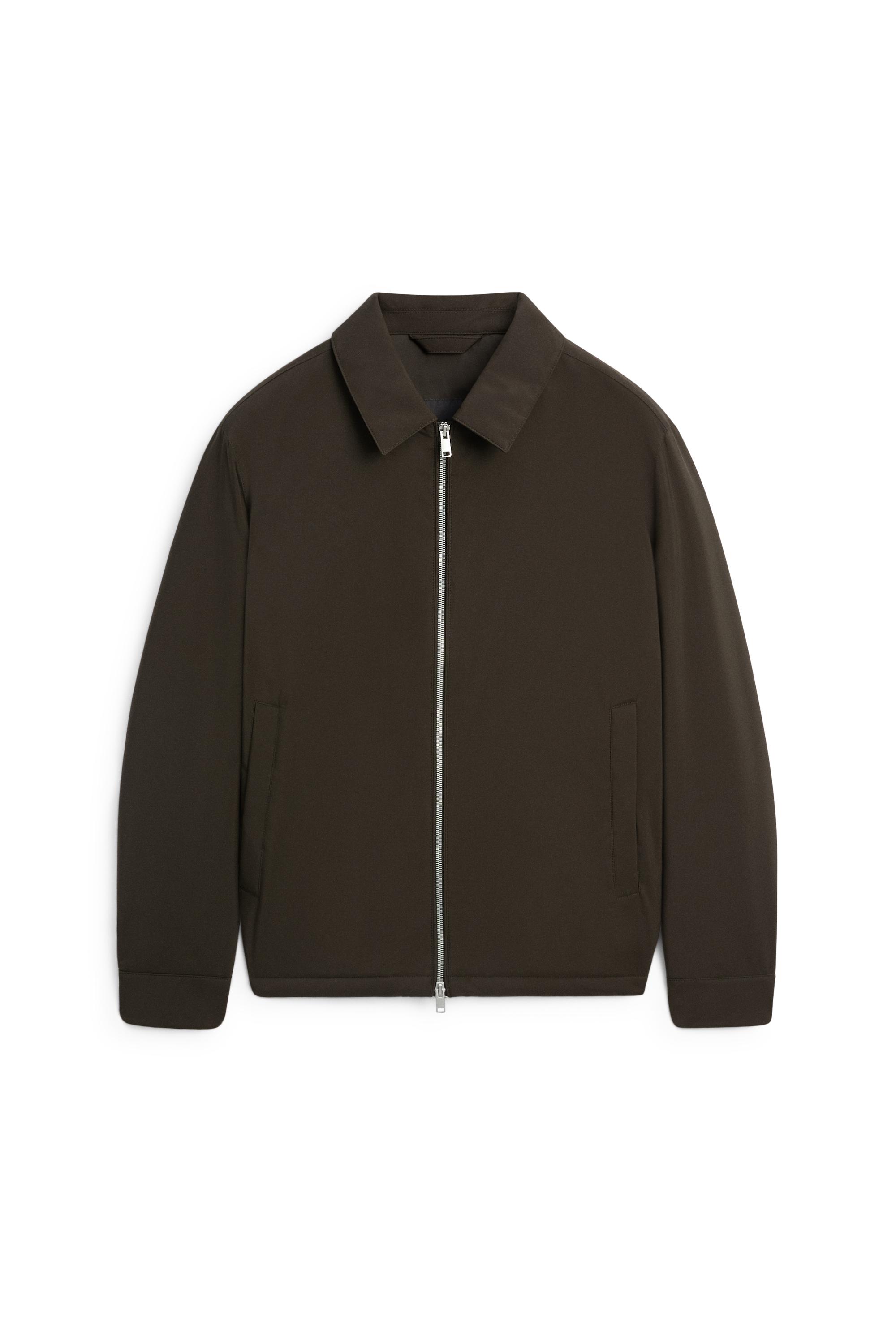 Lightweight jacket with collar detail — Chocolate