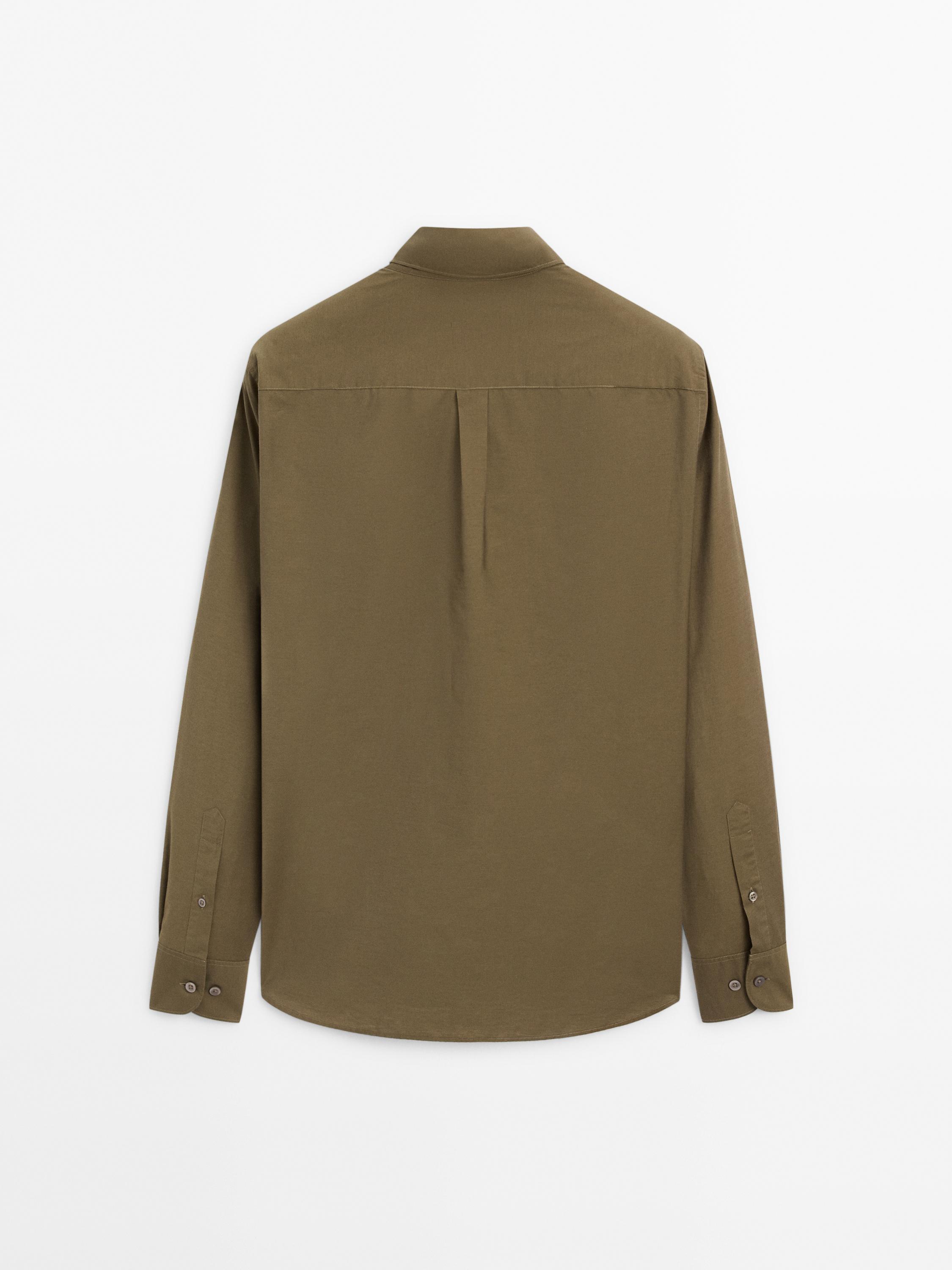 Cotton blend poplin shirt