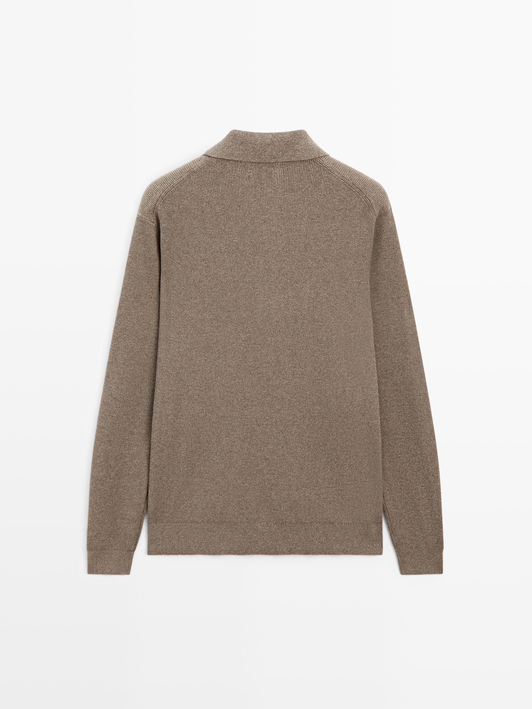 Pull polo en maille de coton à boutons