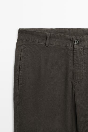 Slim fit corduroy pants — GREY 4