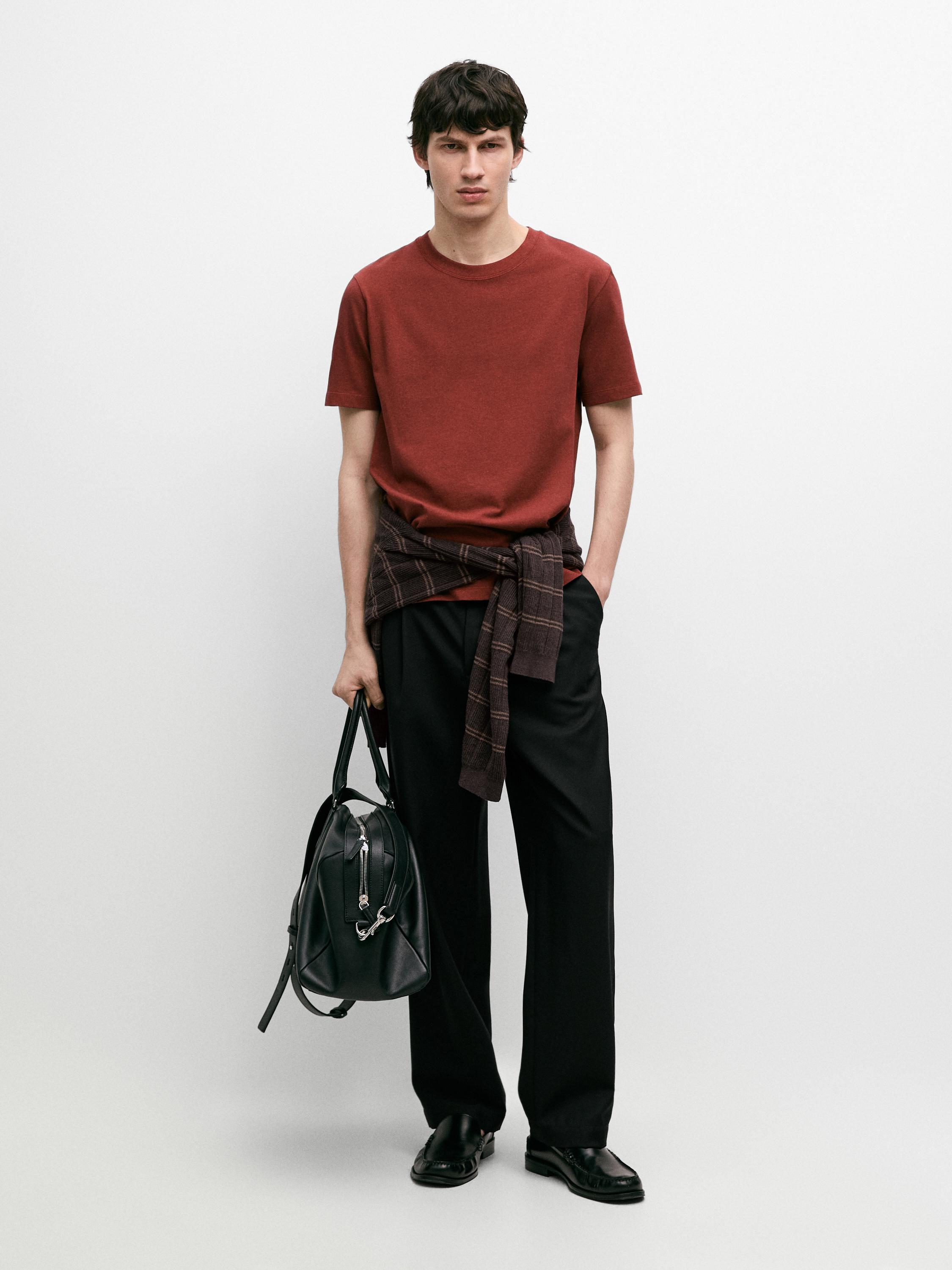 Short sleeve cotton blend T-shirt
