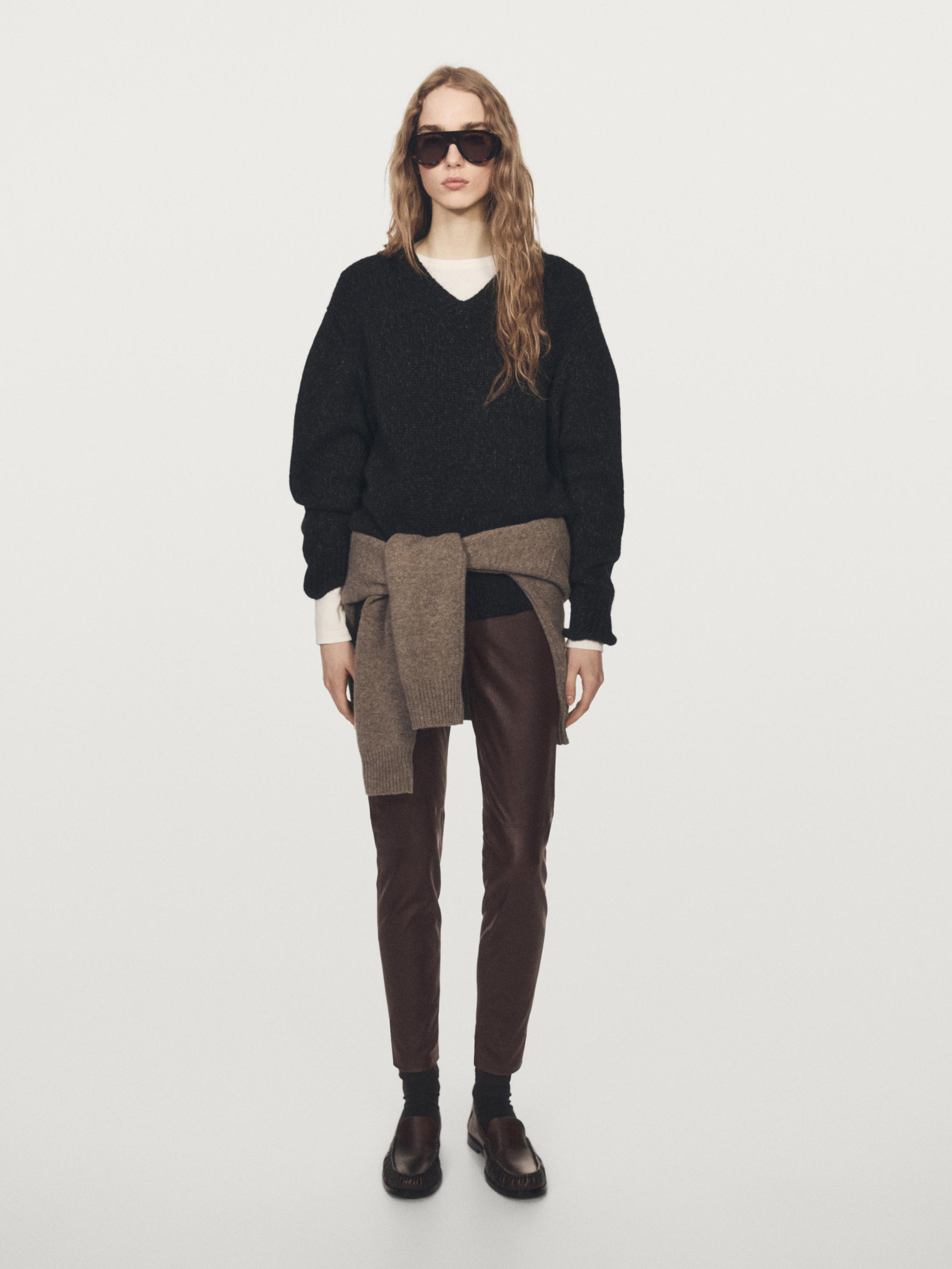 Leggings din piele nappa