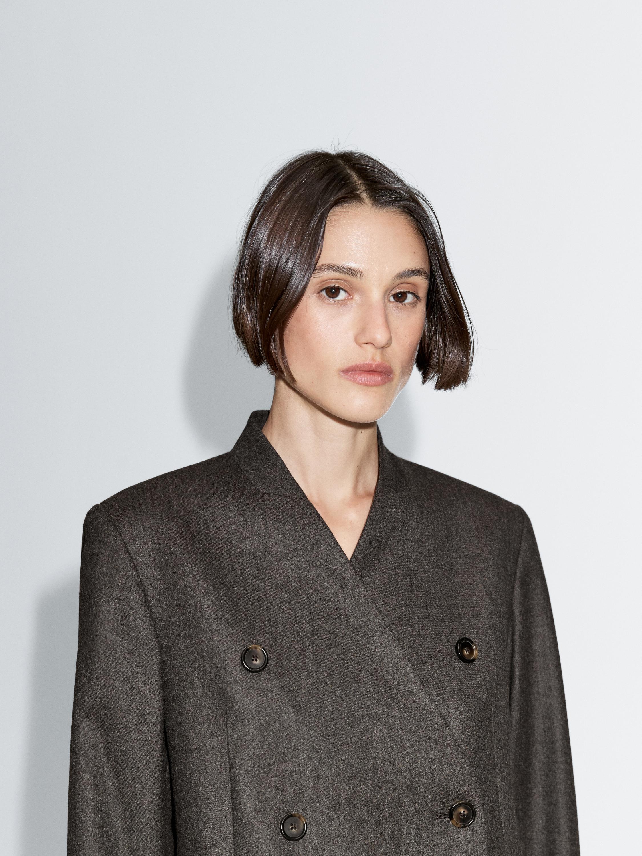 Veste de tailleur chinée 100 % laine