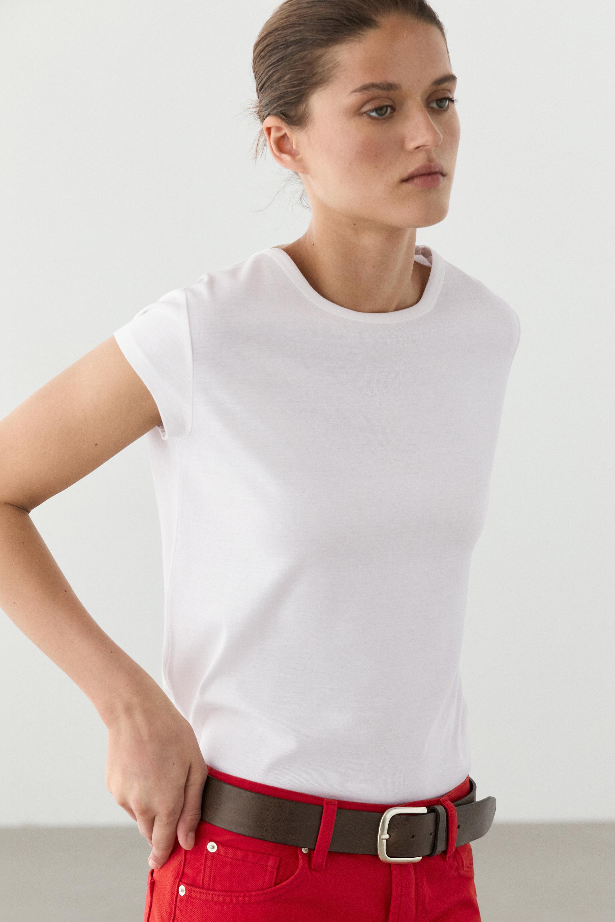 100% mercerised cotton short sleeve T-shirt — WHITE