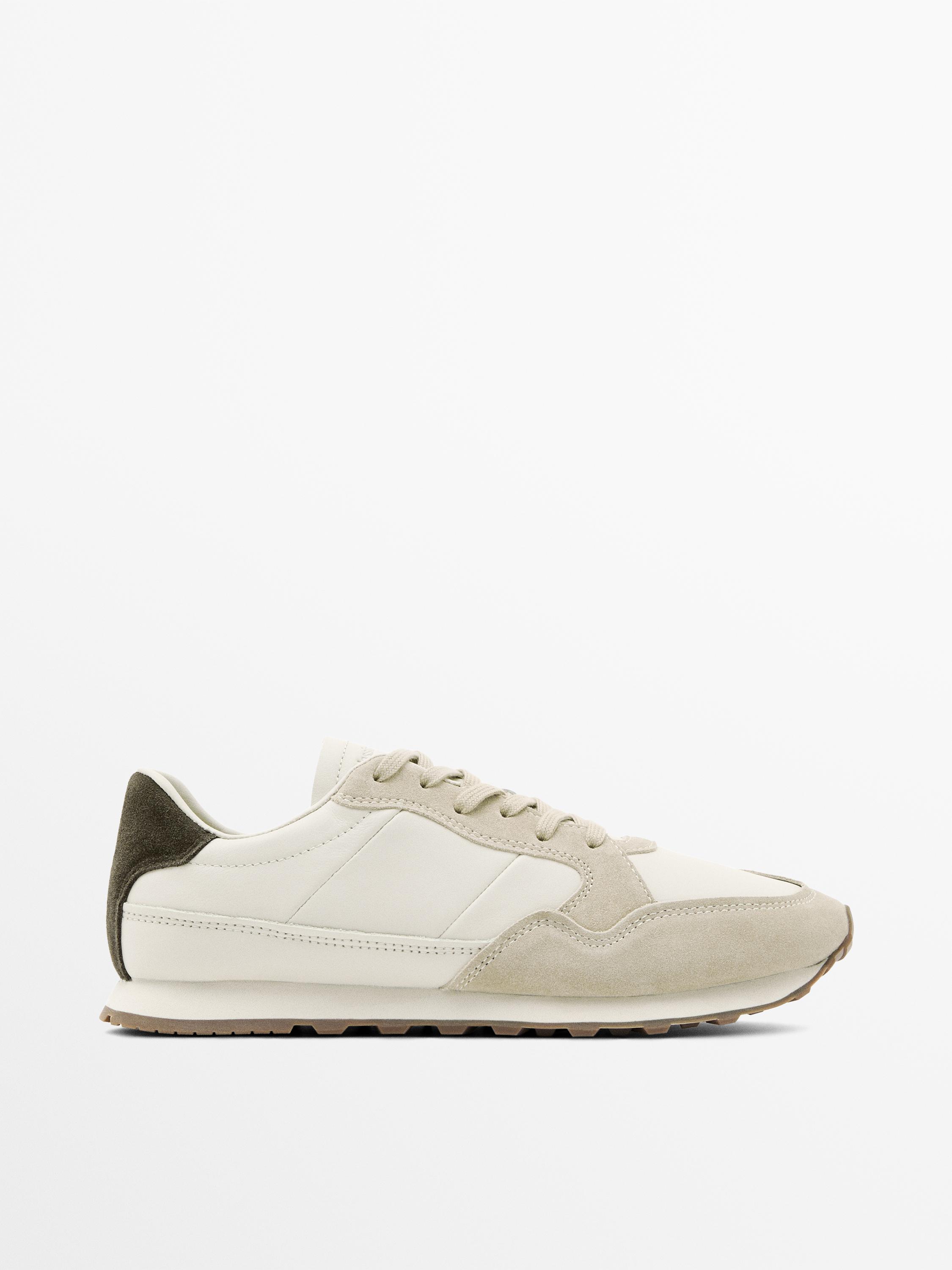 Trainers with contrast back piece — WHITE