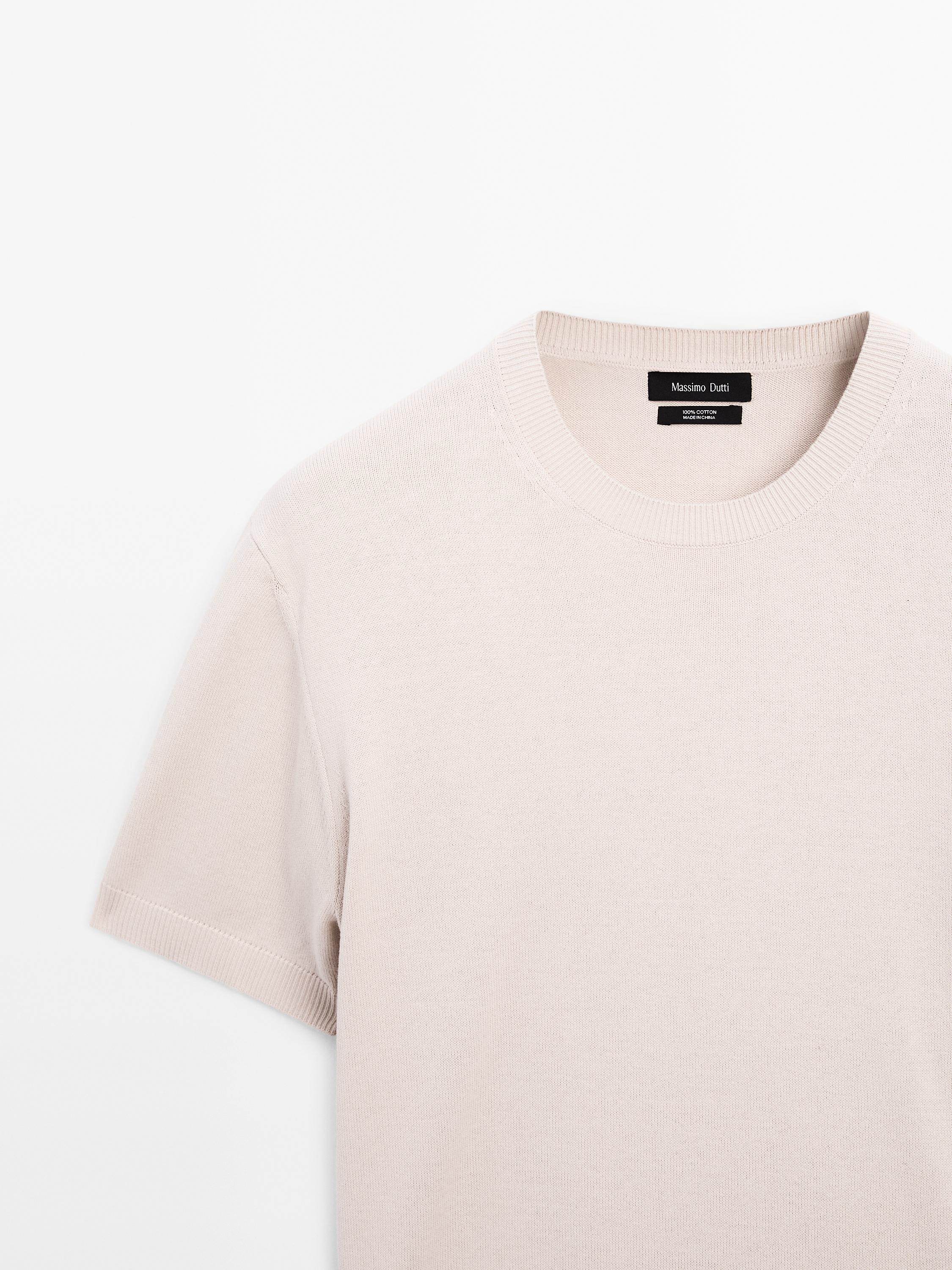 100% cotton short sleeve knit sweater
