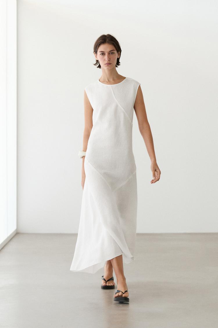 Vestido midi de lino