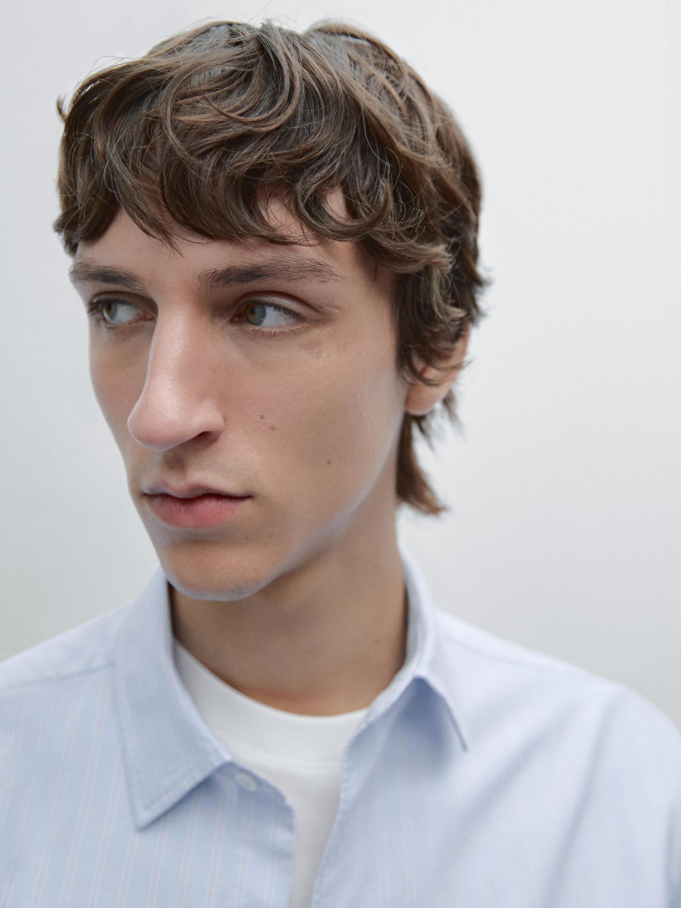 100% cotton striped Oxford shirt