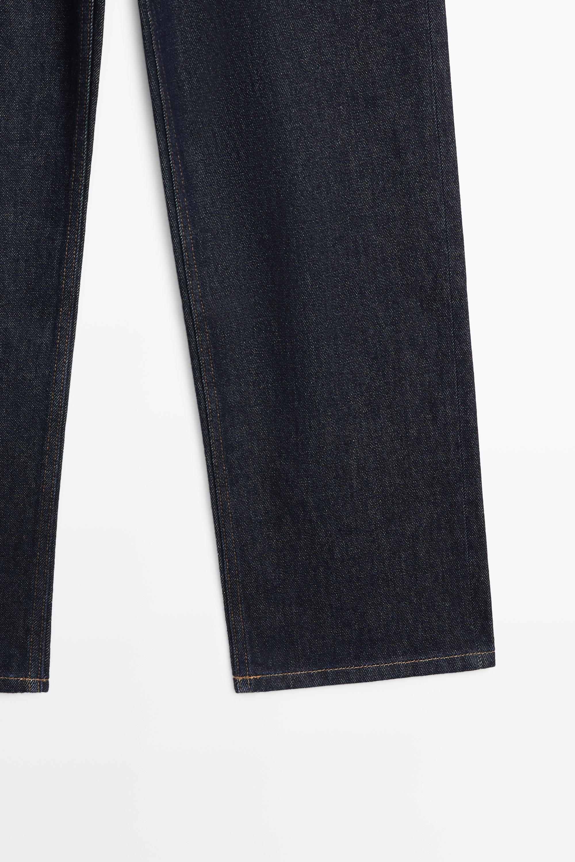 High-waist cropped straight-leg jeans — DARK BLUE