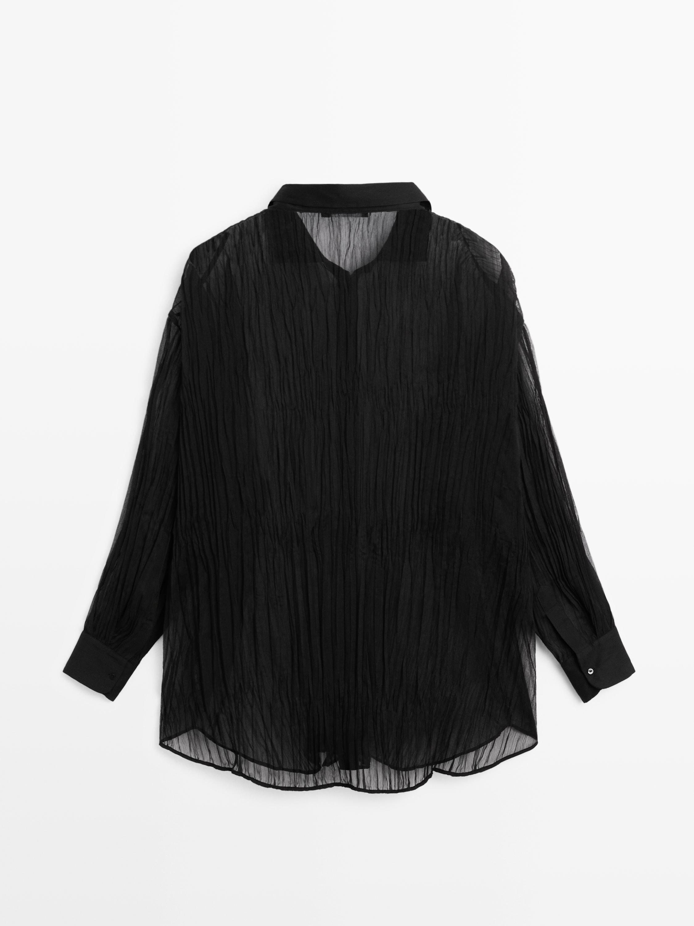 Camisa holgada larga plisada