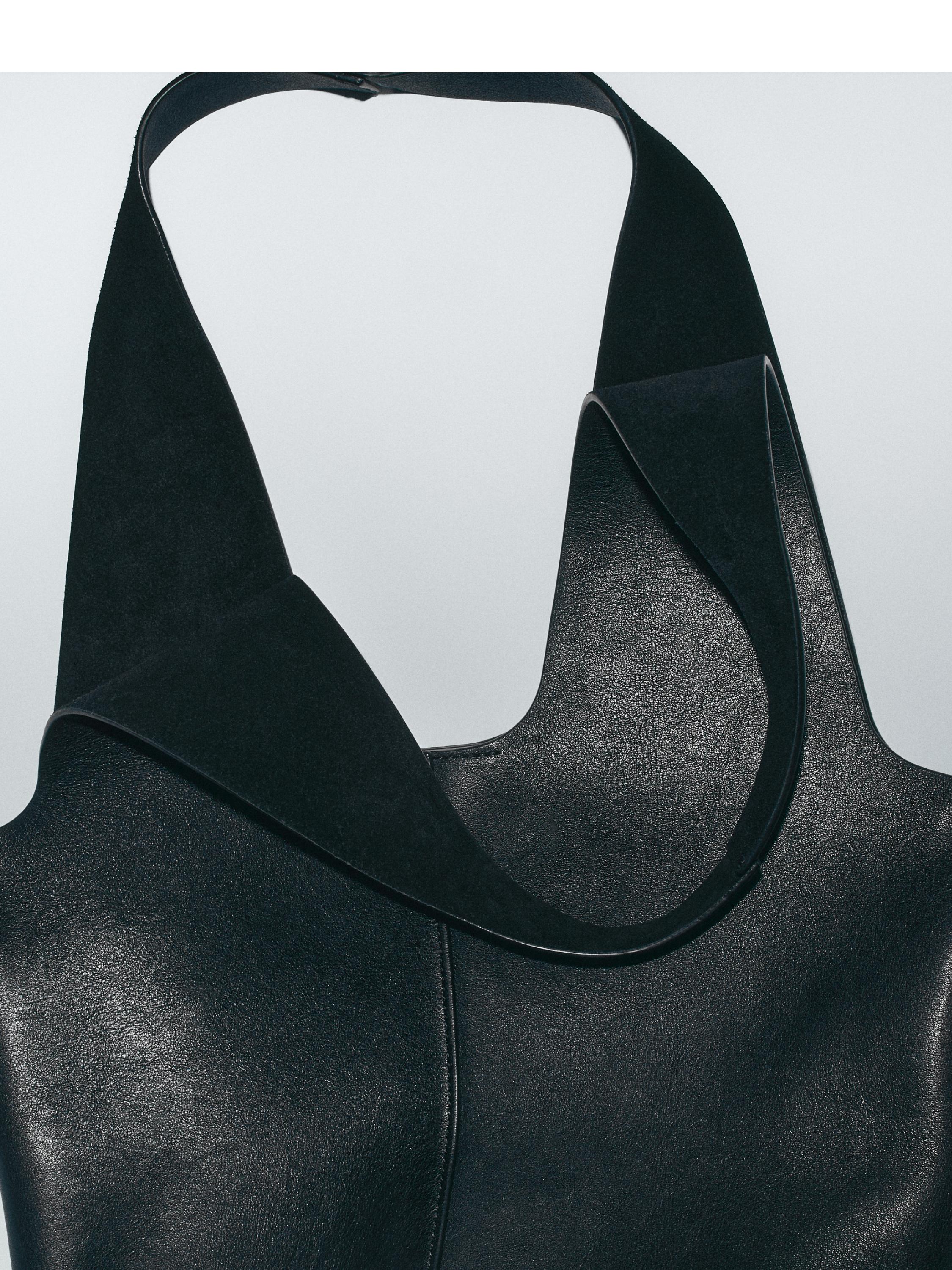 Nappa leather tote bag — BLACK