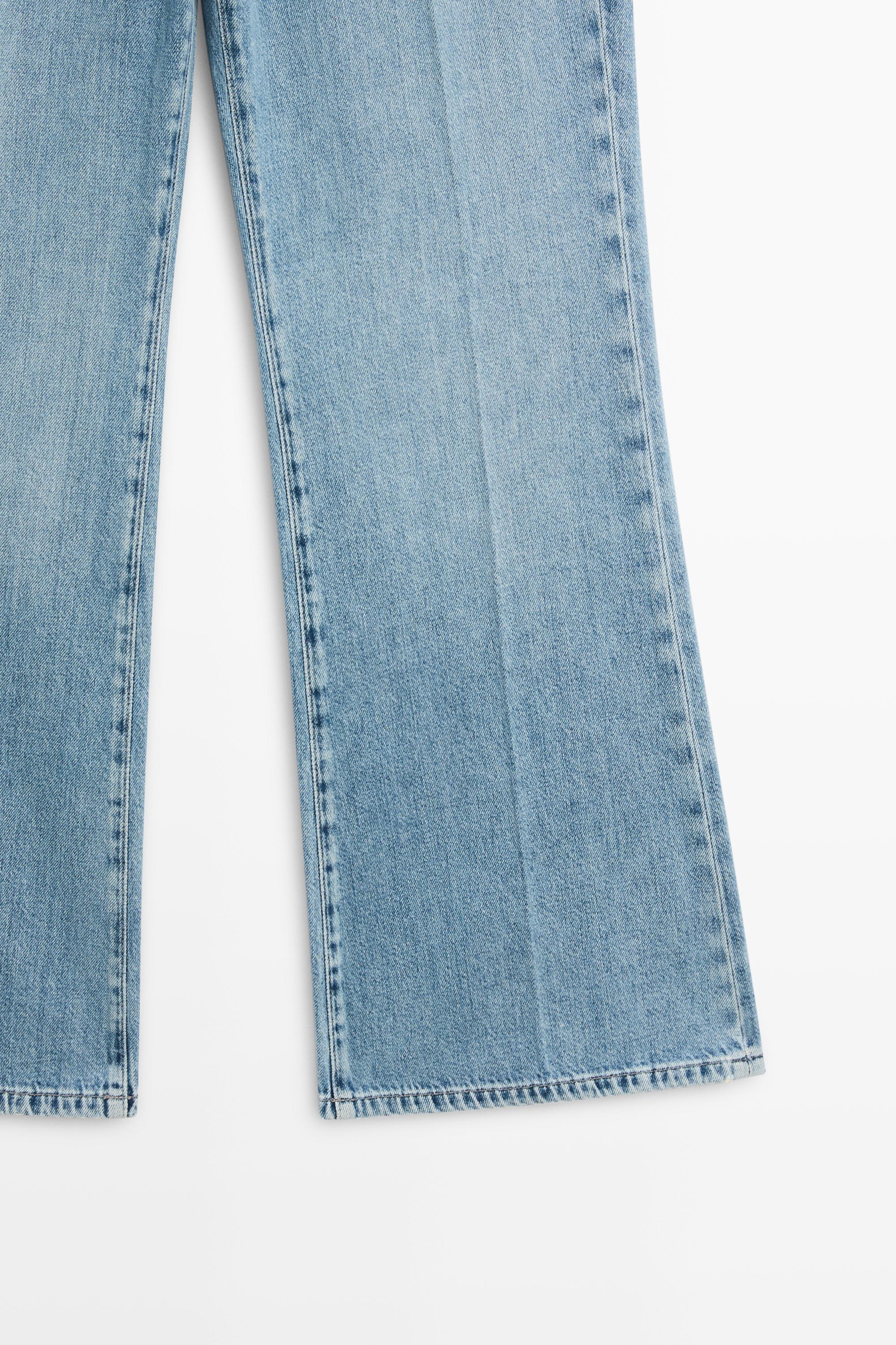 High-waist cropped flare jeans — Light Blue