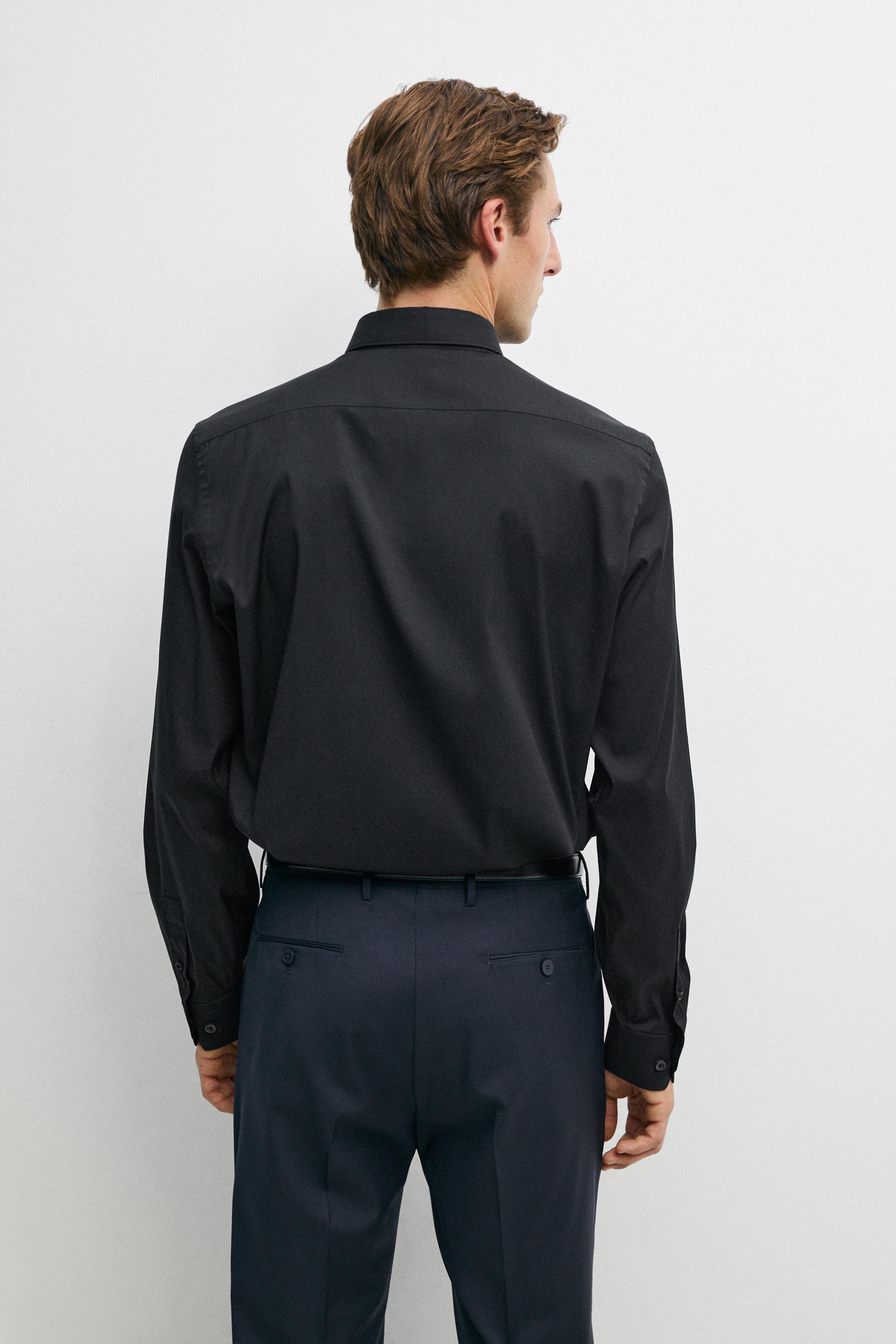 Slim fit stretch shirt — BLACK