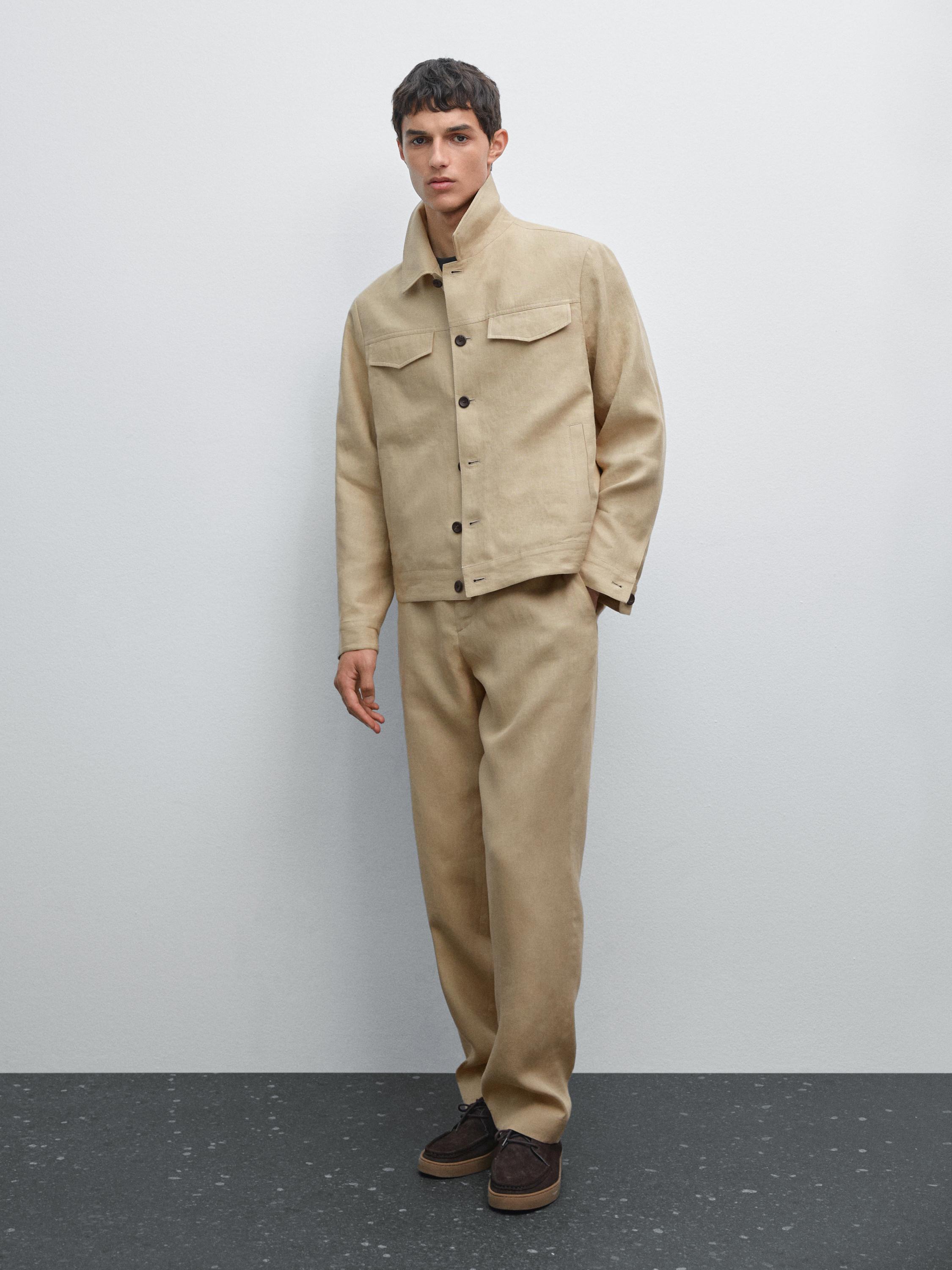 100% linen total look jacket