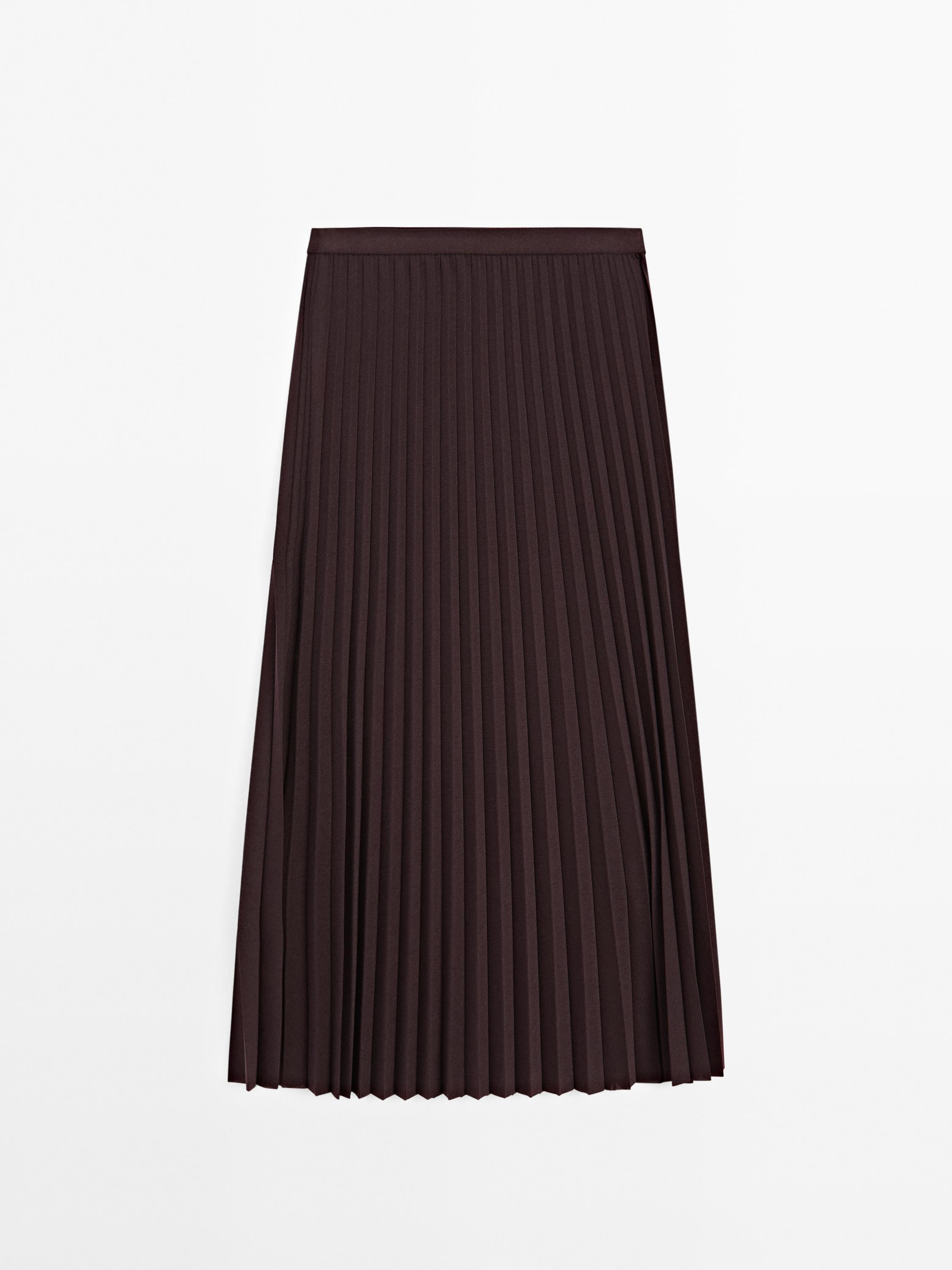 Long pleated flared skirt