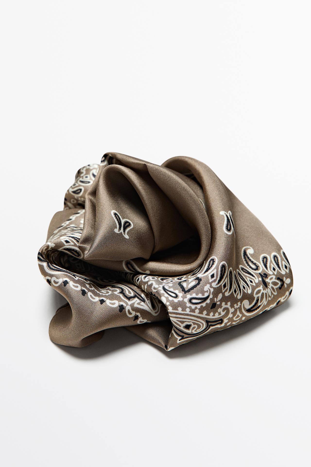 Paisley print scarf — MOLE BROWN