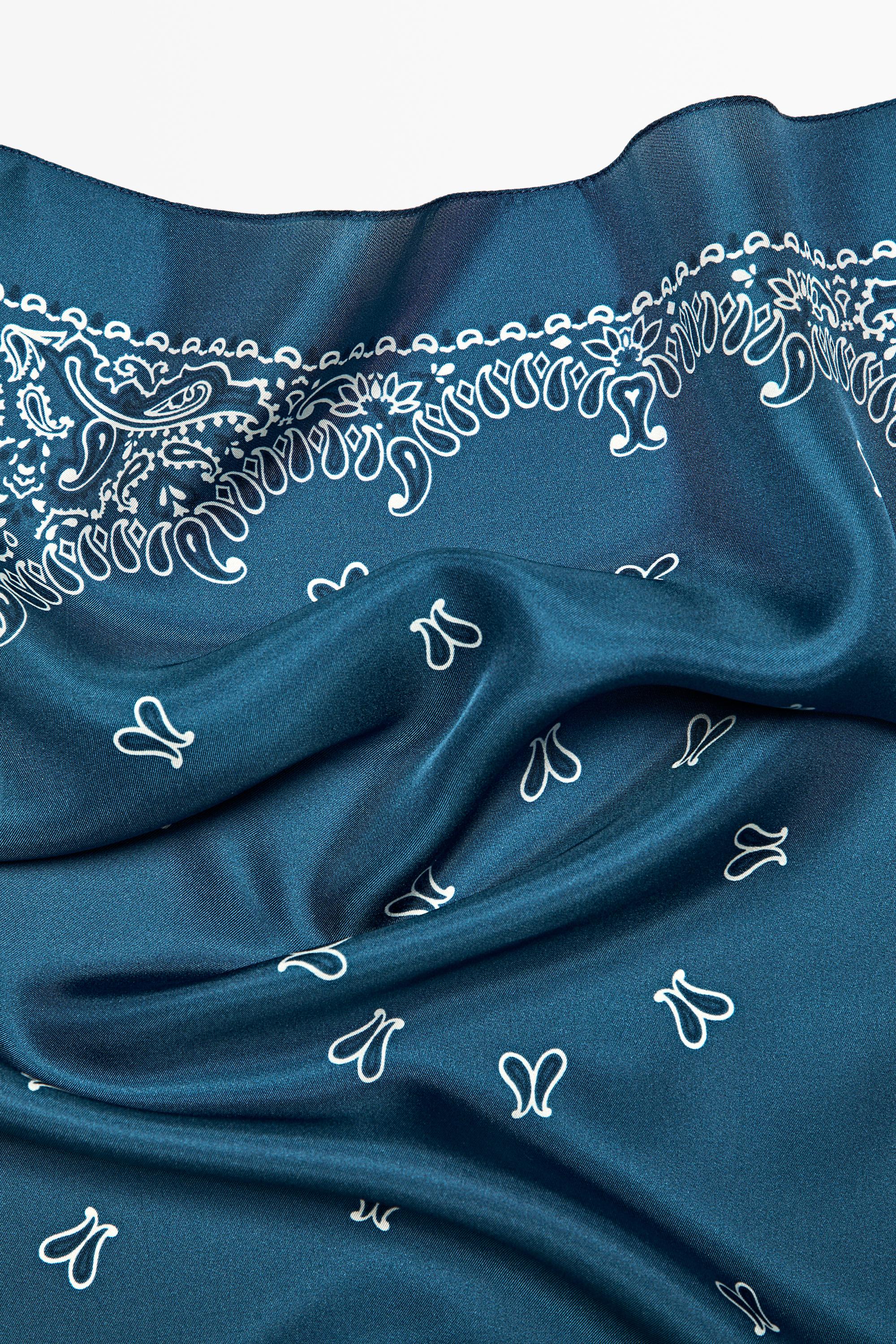 Paisley print scarf — MEDIUM BLUE
