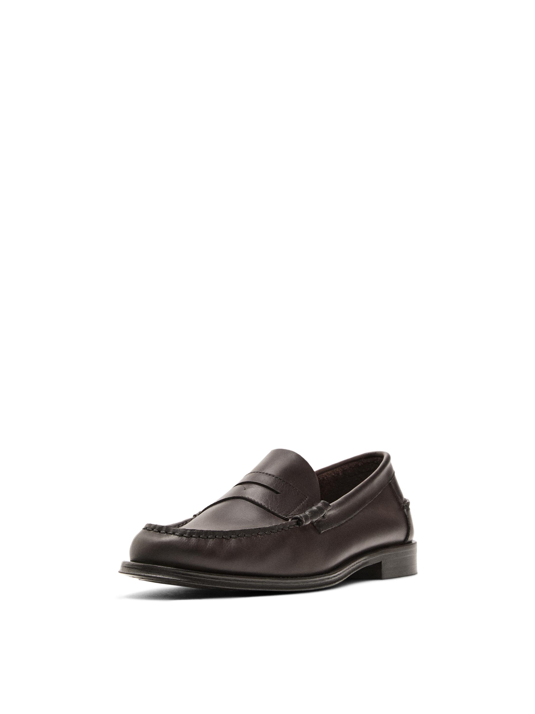 Soft oiled leather penny loafers — TAN