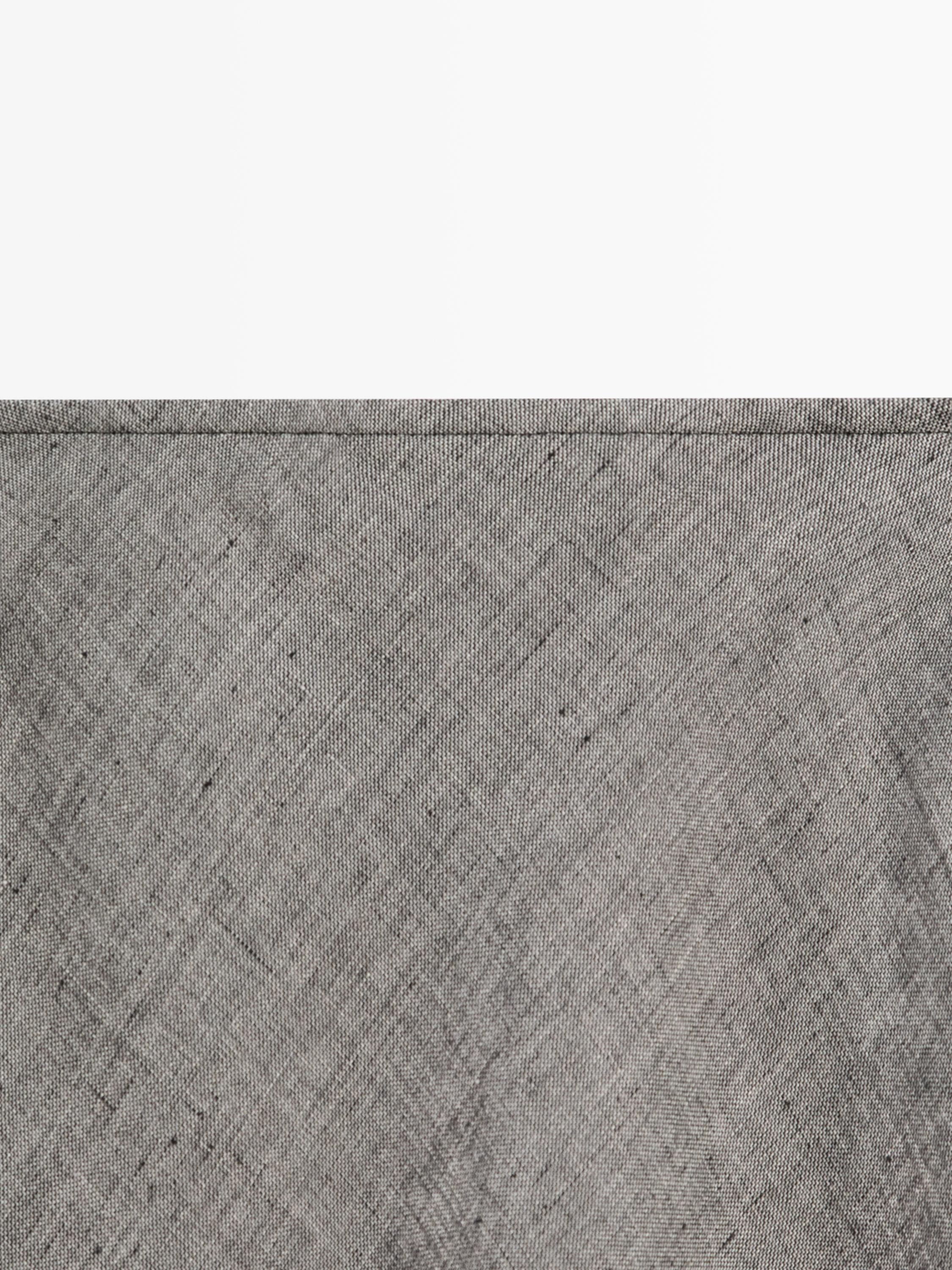 Linen flared midi skirt — BLACK