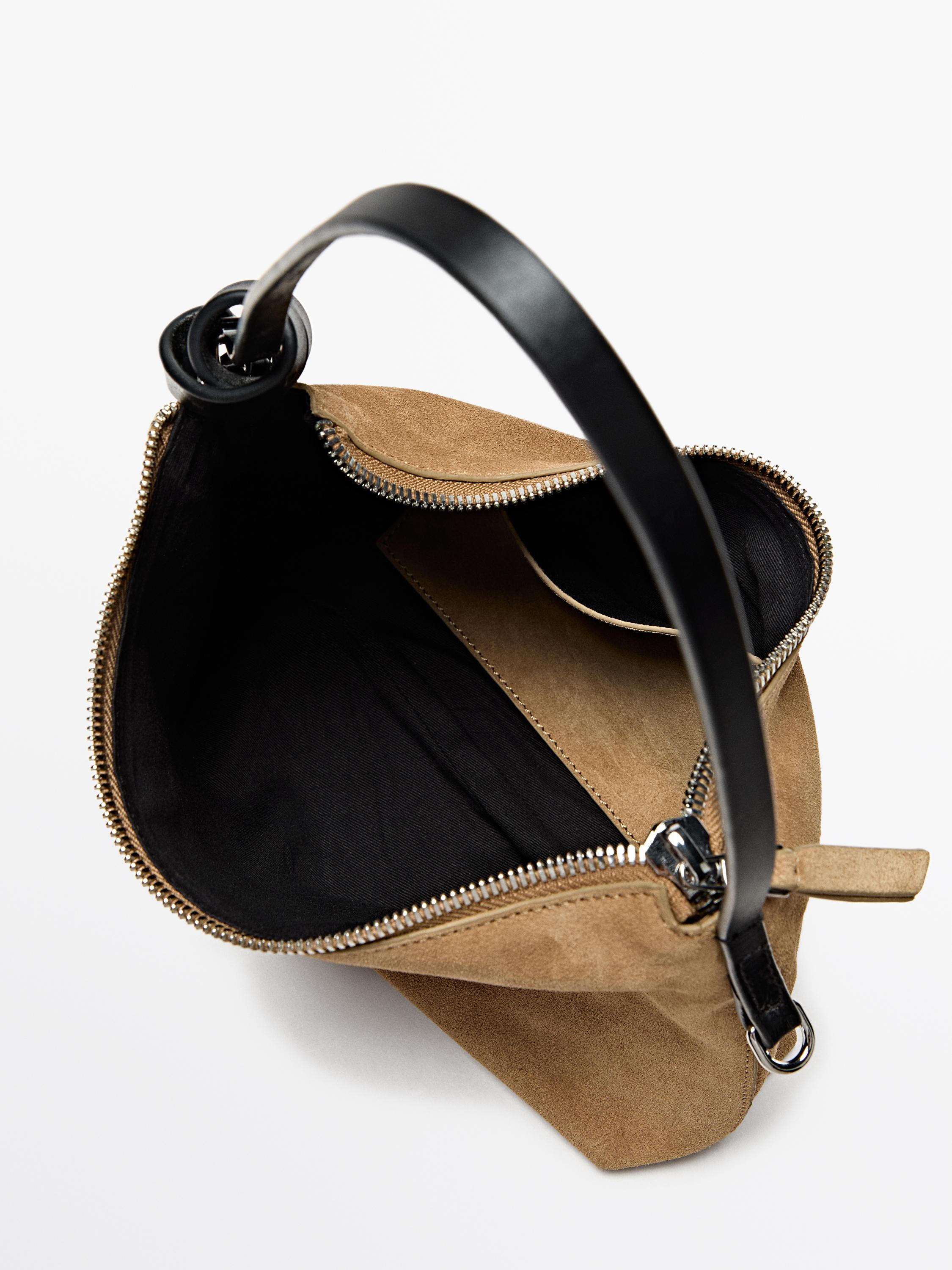 Small split suede leather bag