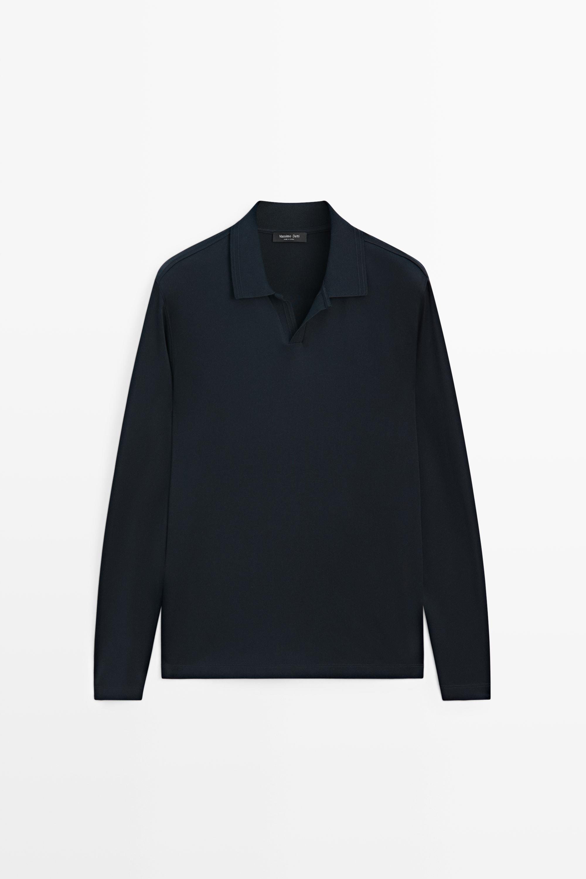 100% cotton long sleeve polo shirt