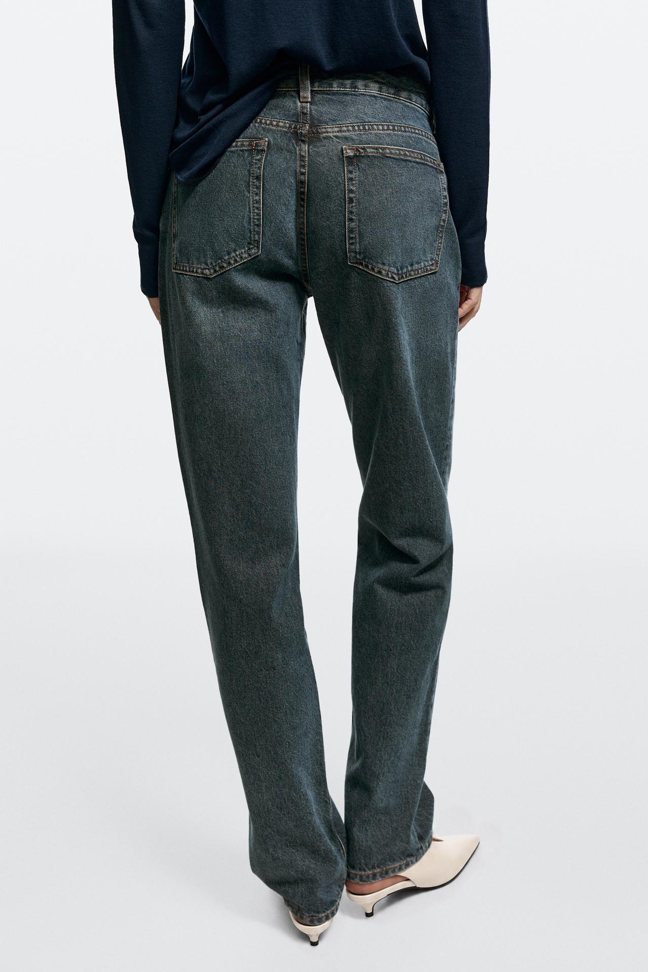 Low-rise straight-leg jeans — Dark blue