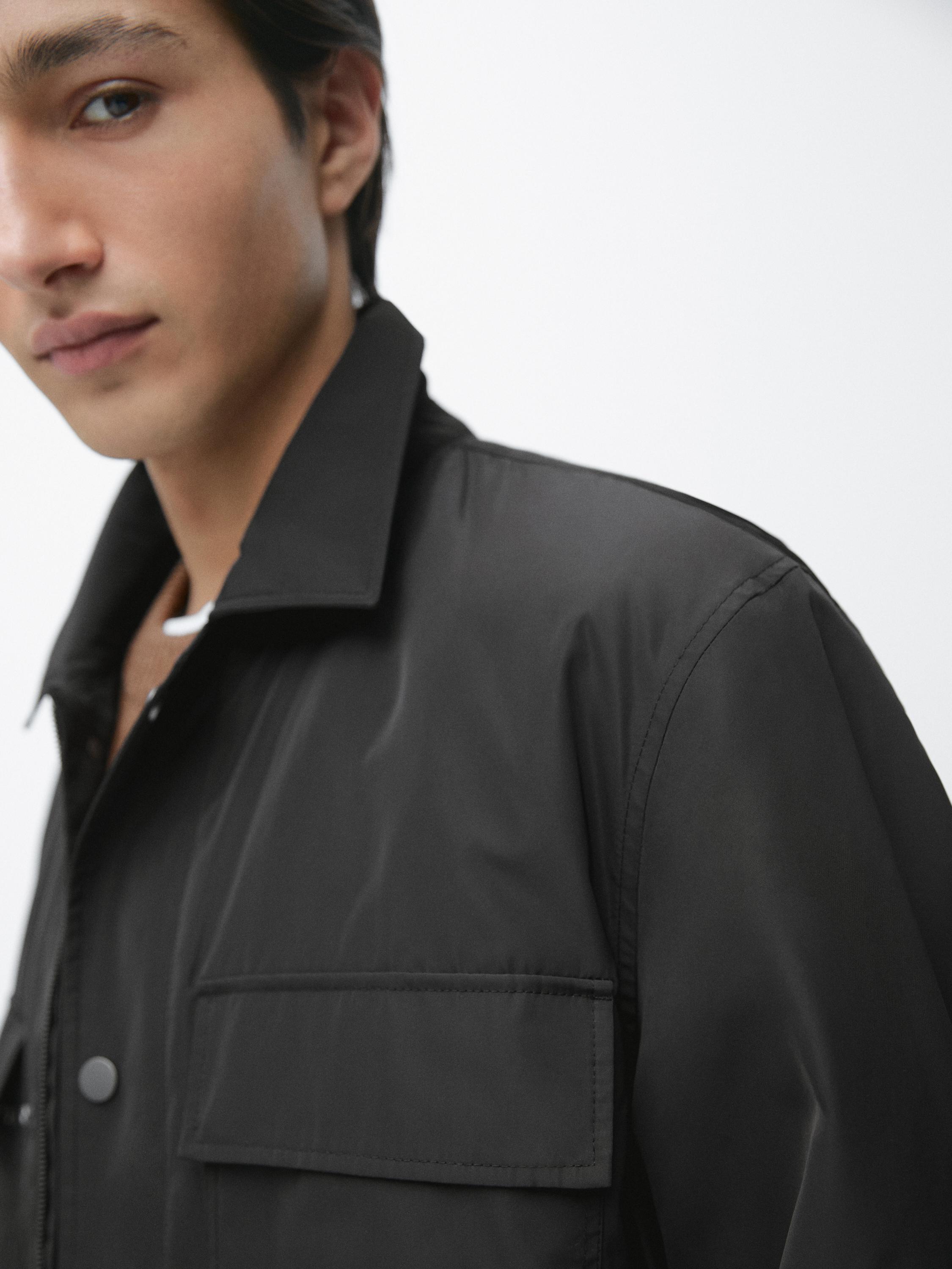 Water-repellent overshirt with pockets — DARK NAVY