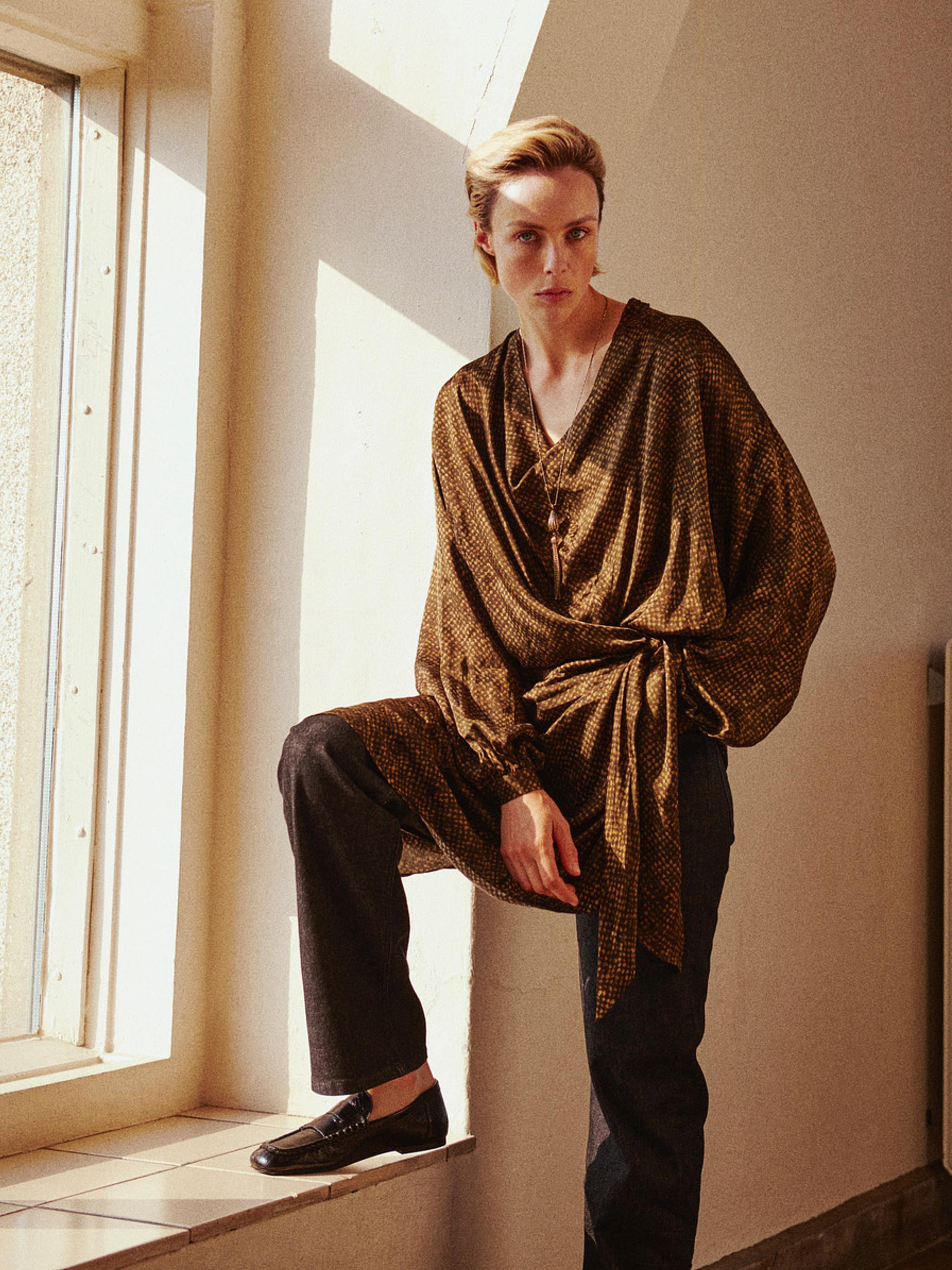 Leather loafers with penny strap