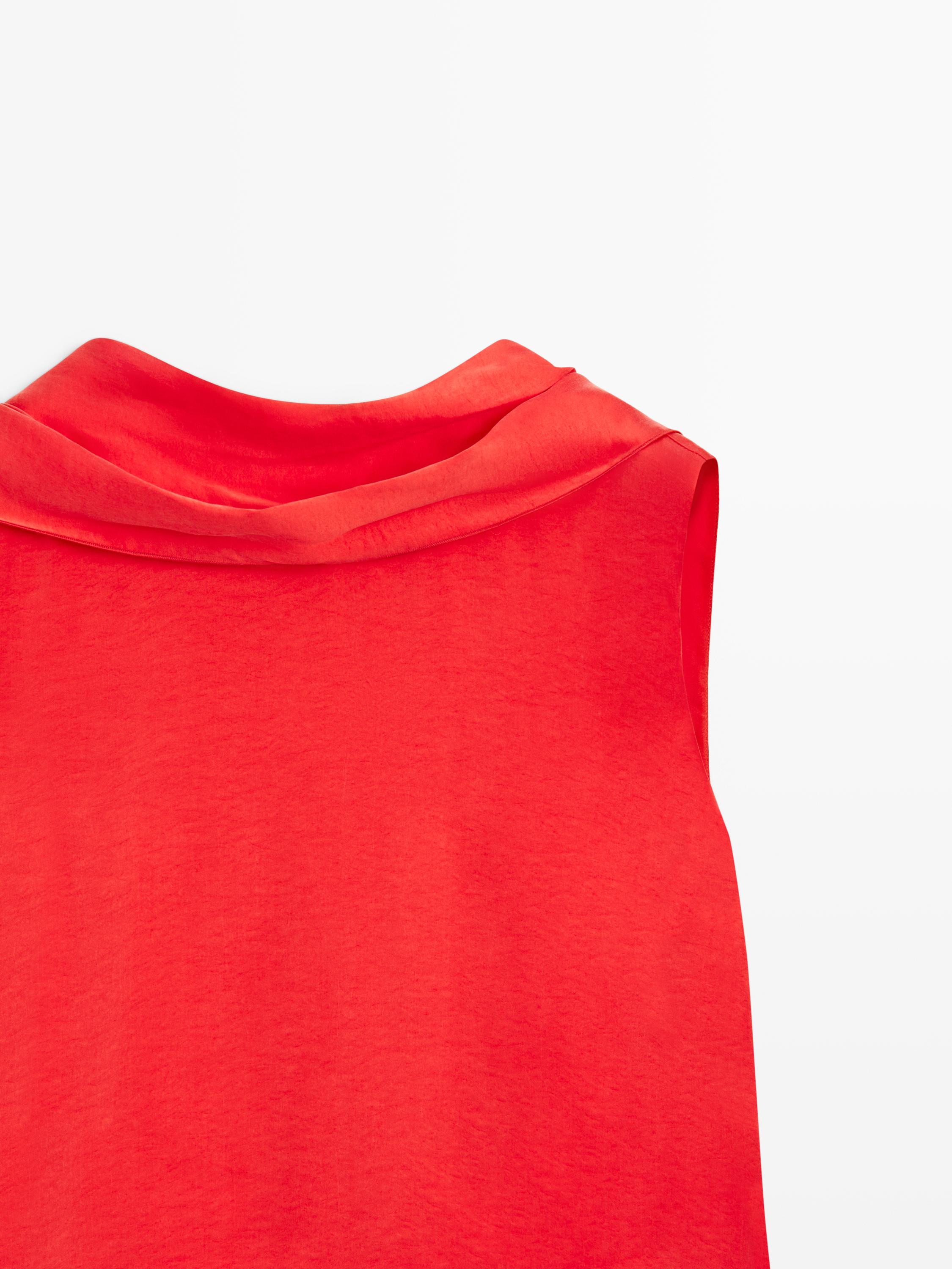 Flowing top with cape detail - STUDIO — ORANGE