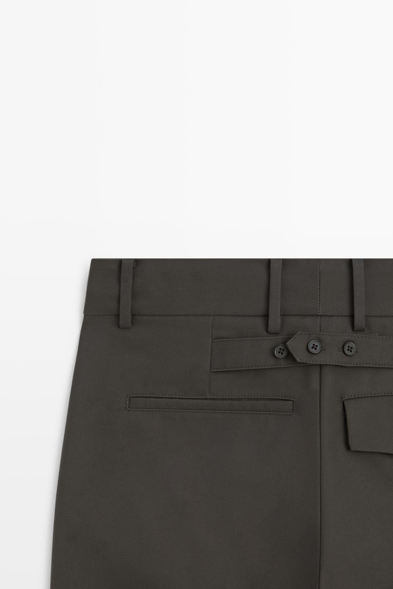 100% cotton carrot fit pants — MOLE BROWN