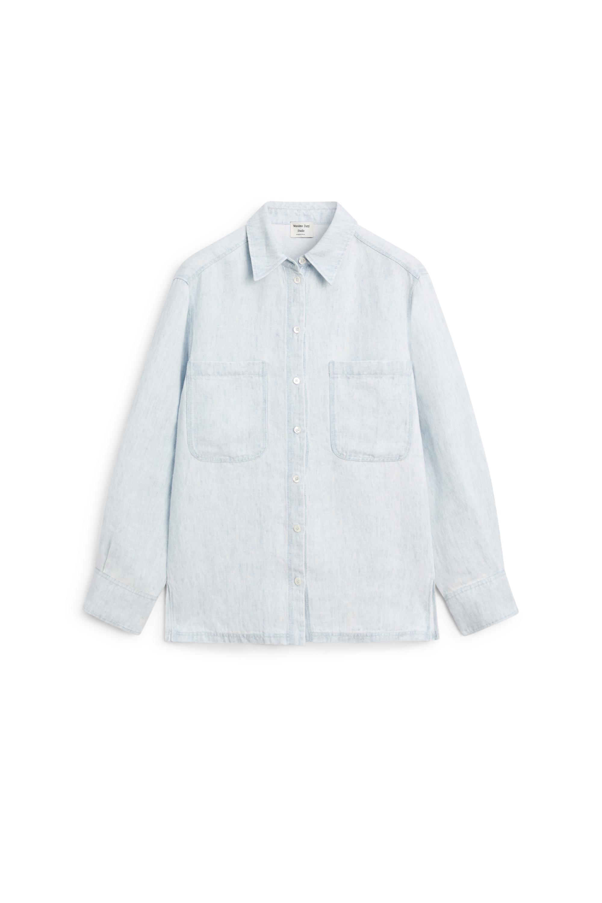 Denim effect pocket shirt - STUDIO — Light Blue
