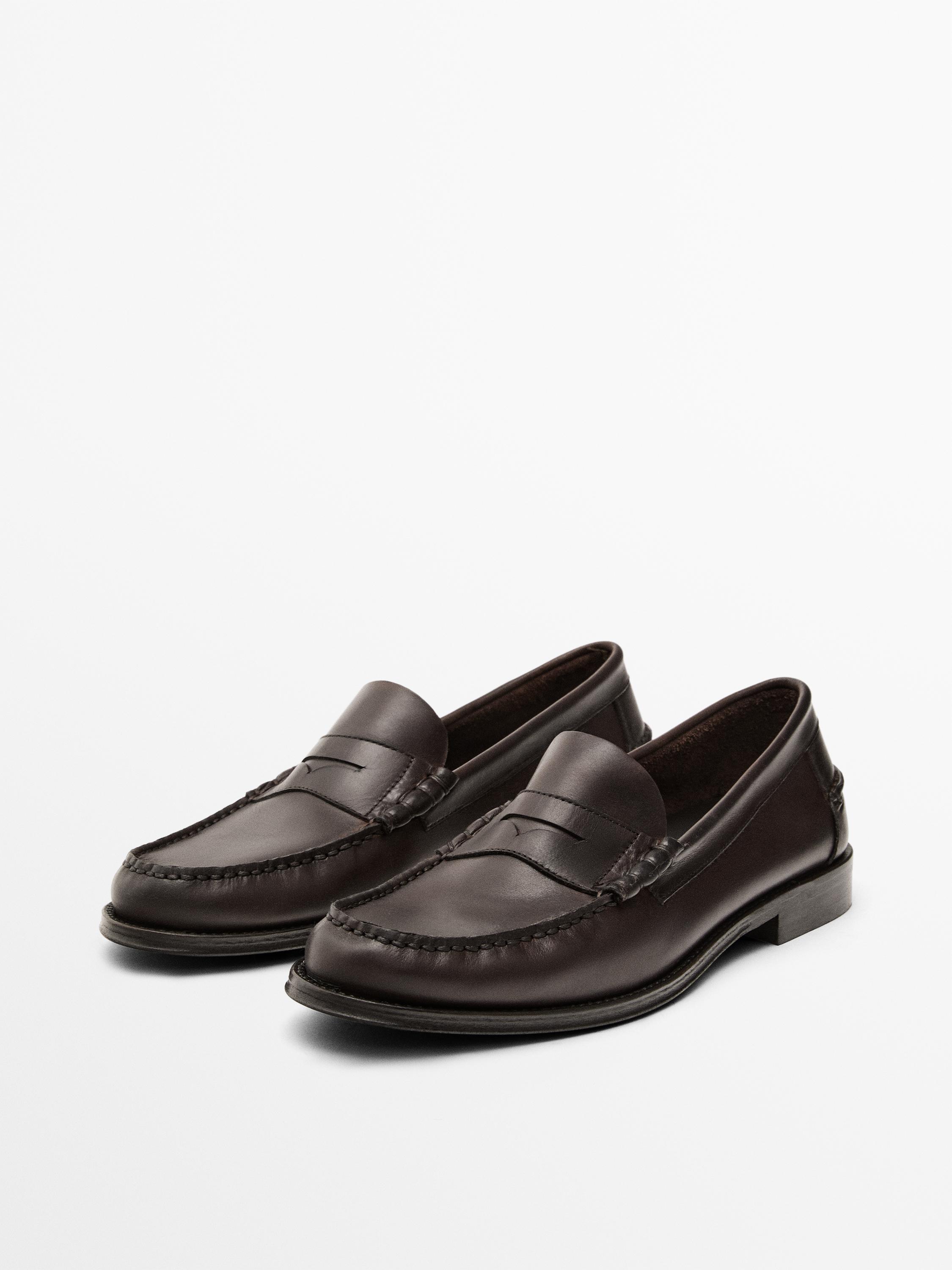 Soft oiled leather penny loafers — TAN