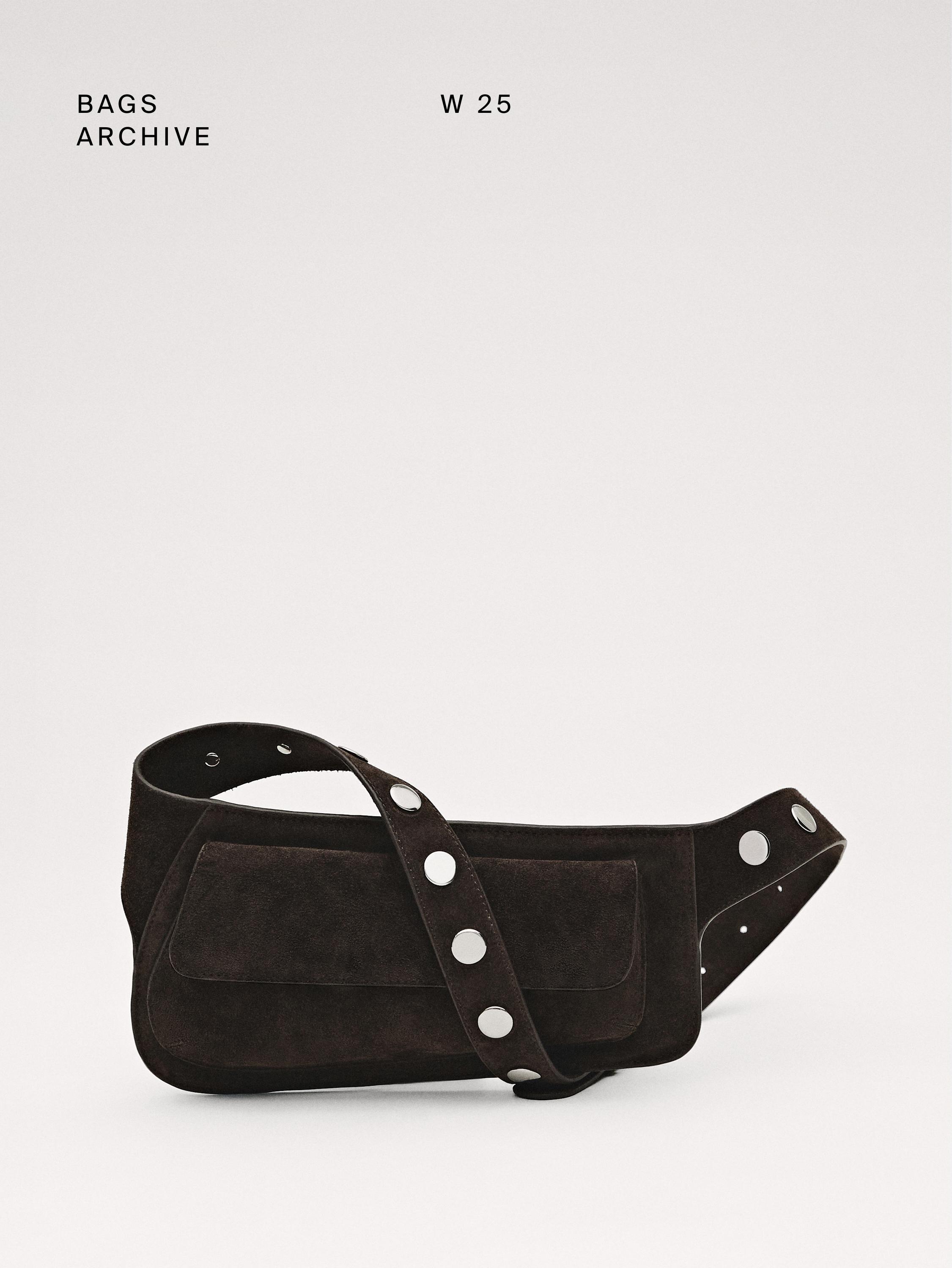 Split suede belt bag