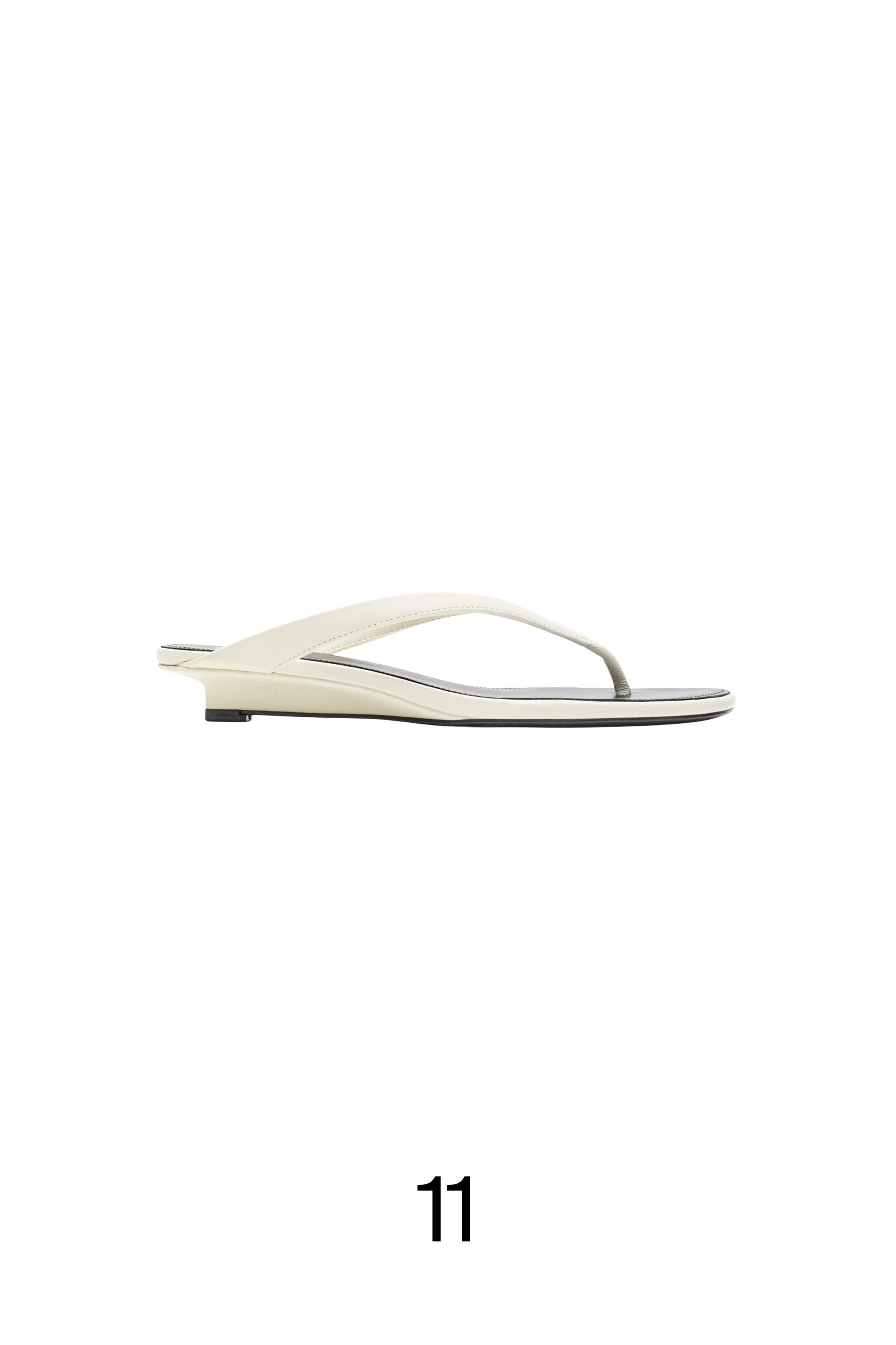 Mid-heel sandals with toe divider — WHITE