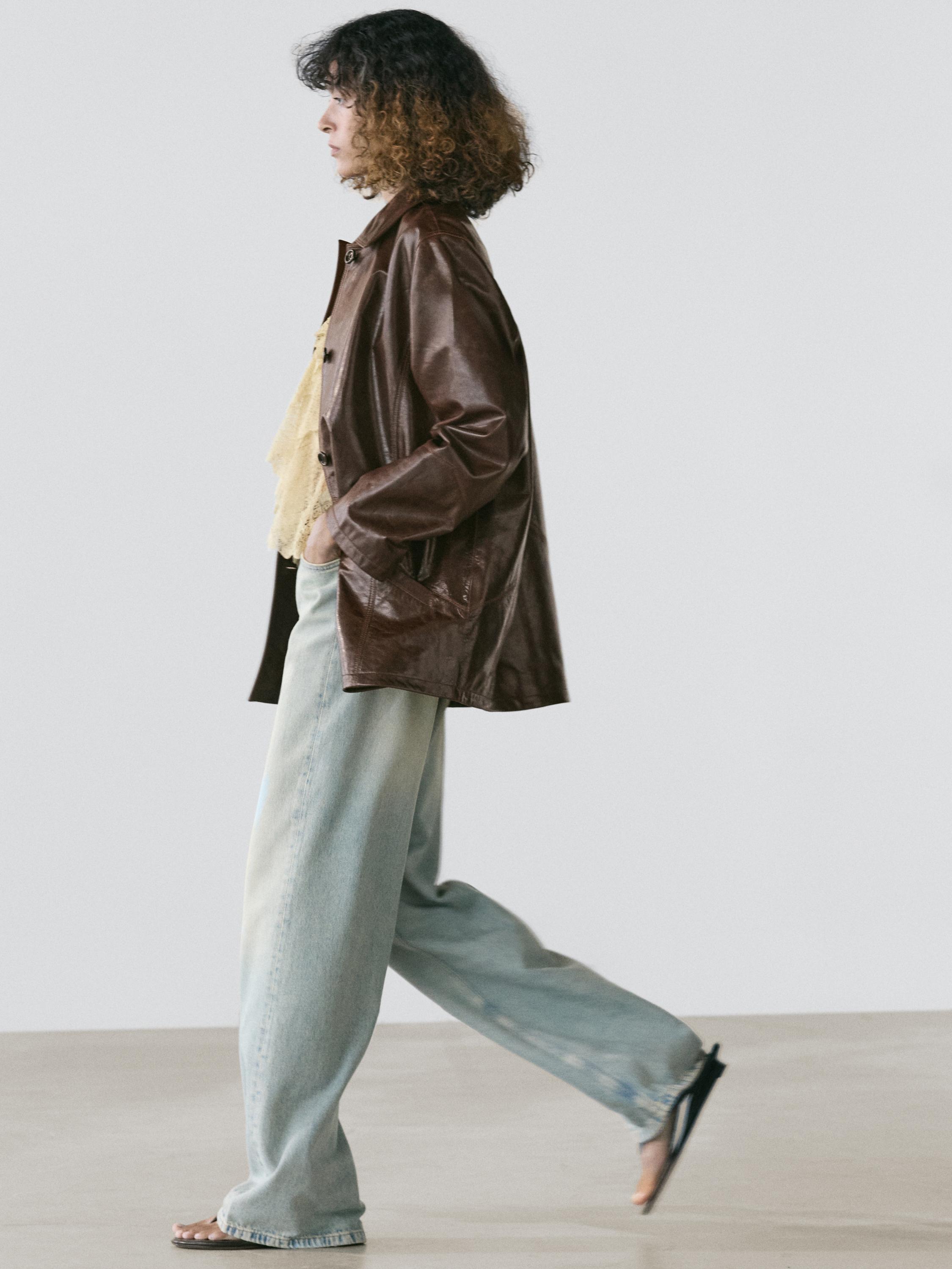 Nappa leather jacket — BROWN