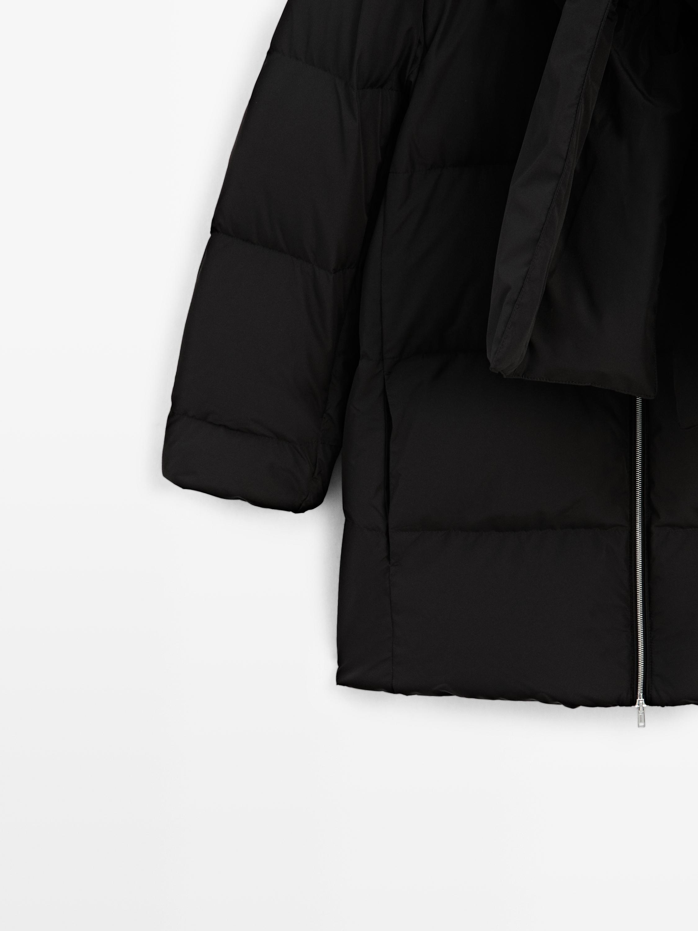 Water-repellent puffer jacket — BLACK