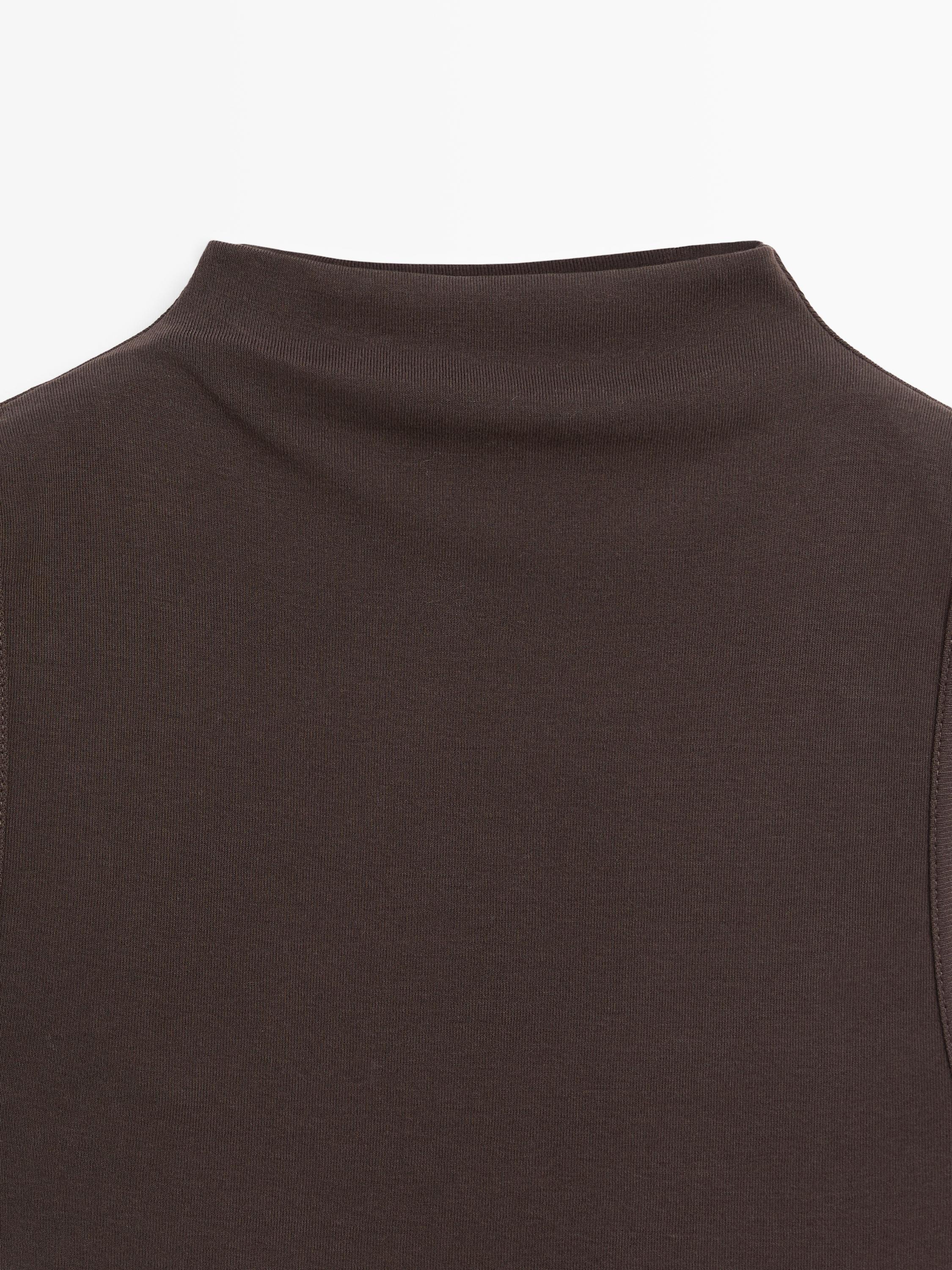 100% cotton funnel neck top