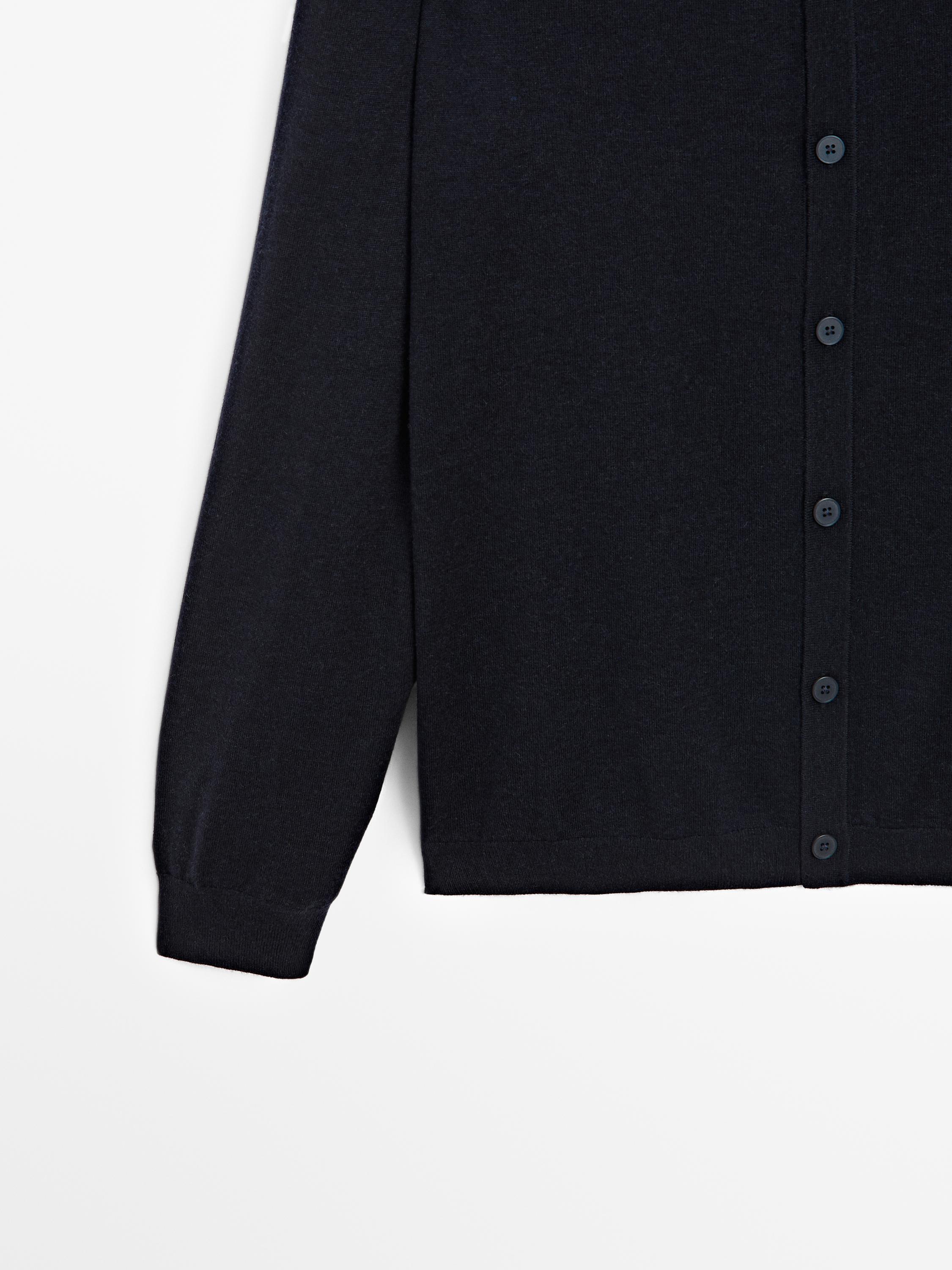 Wool blend cardigan with buttons
