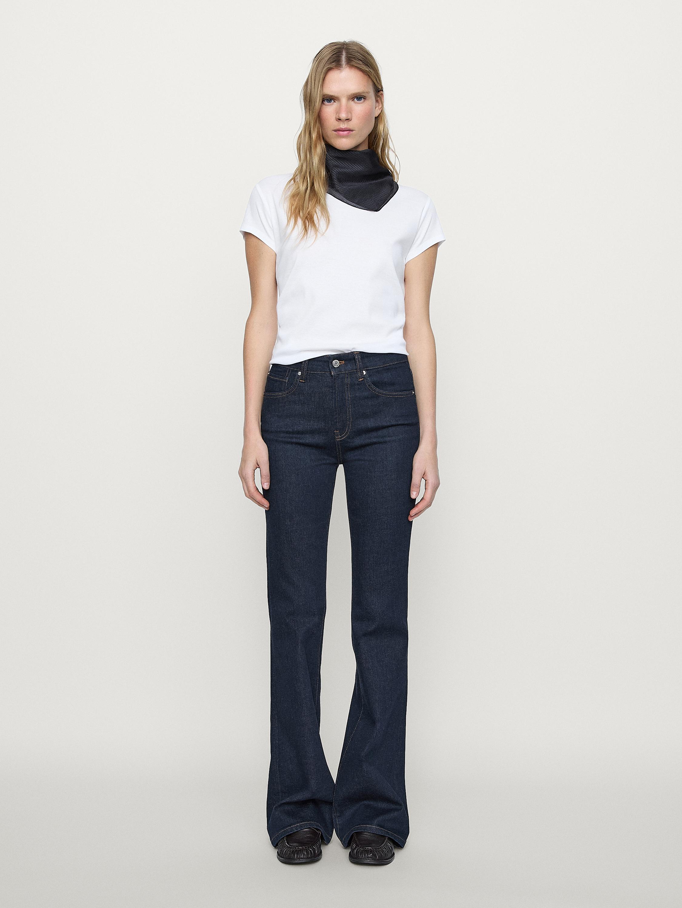 Jean skinny évasé taille haute