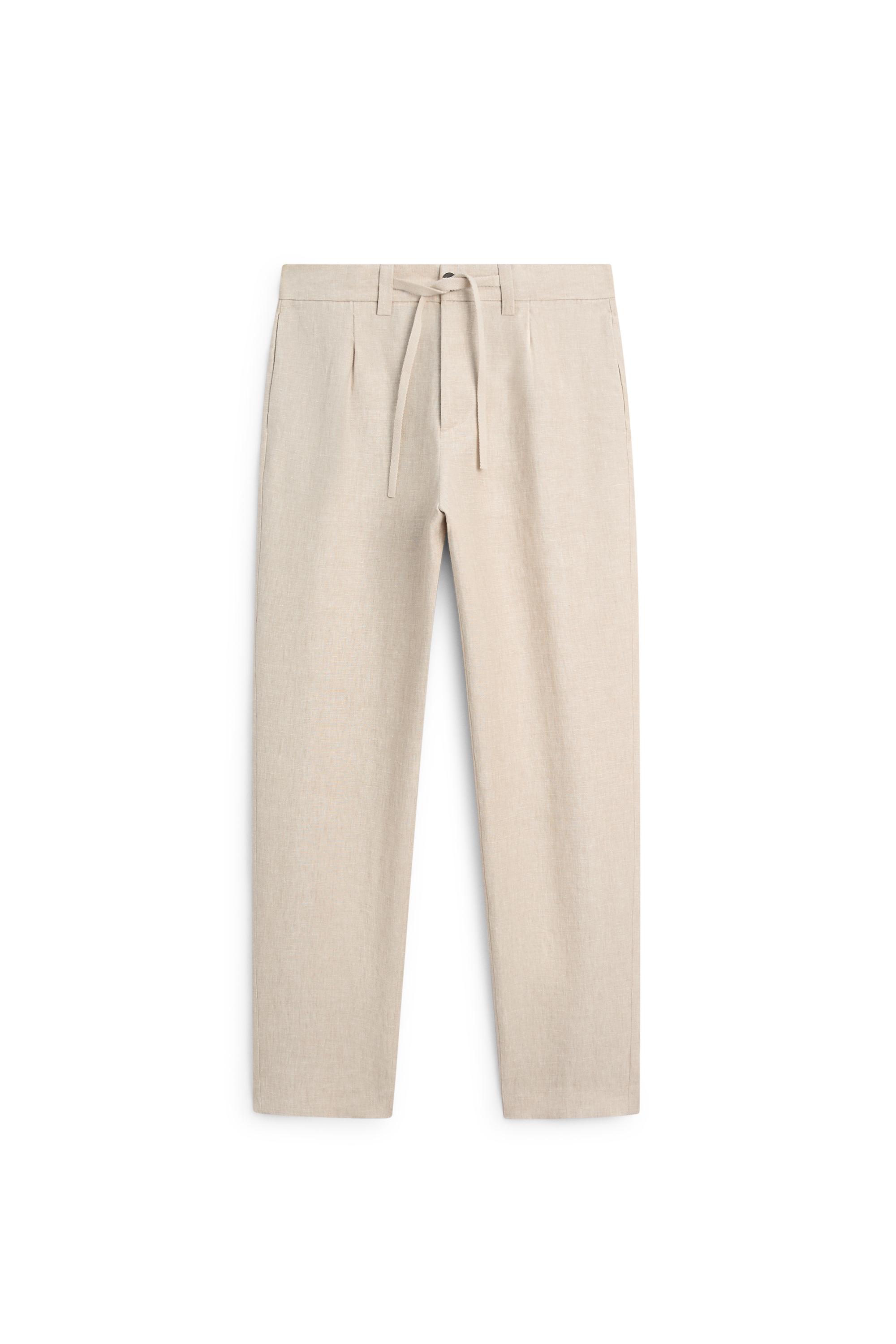 100% linen total look pants — BEIGE