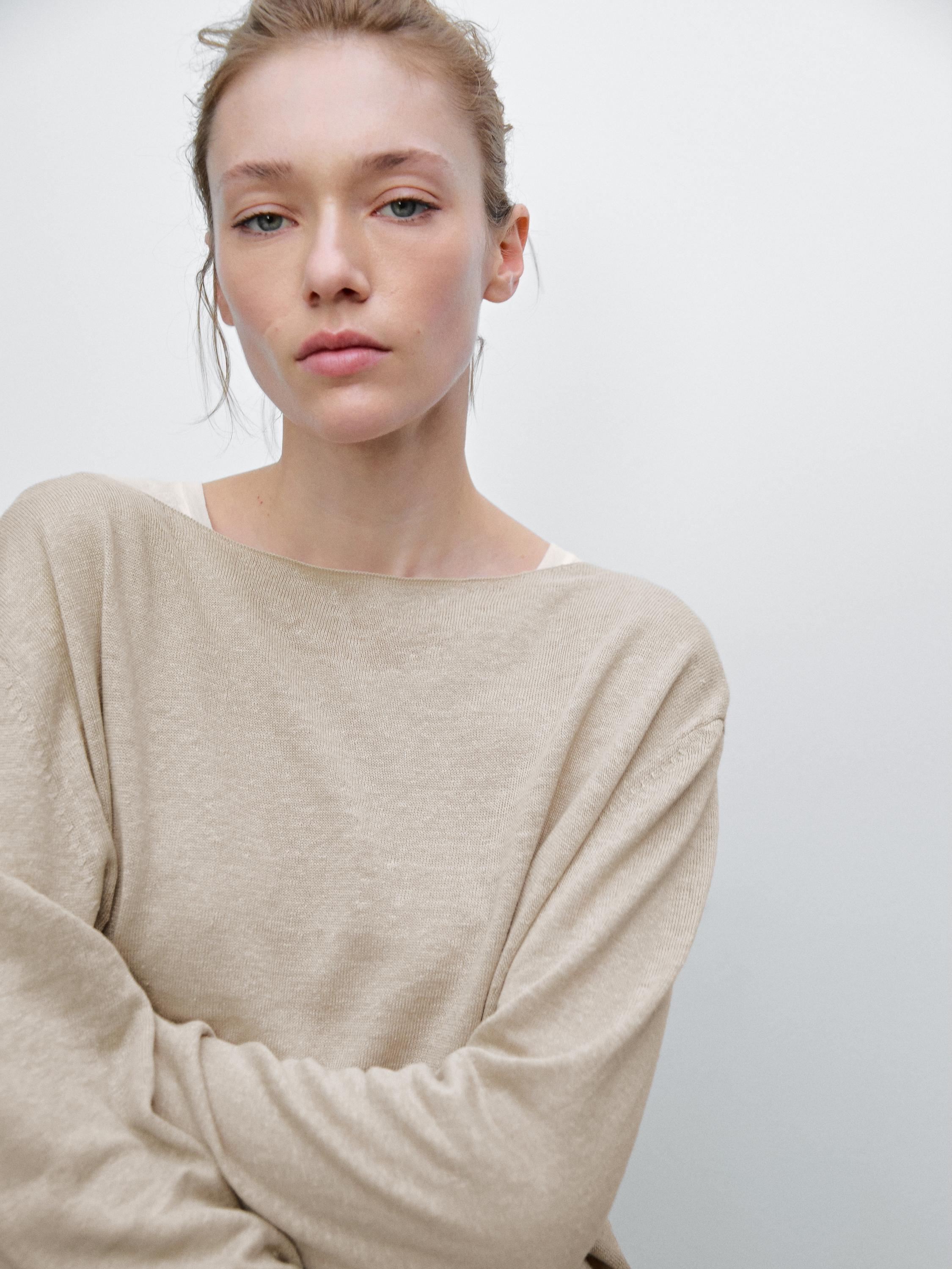100% linen fine knit sweater
