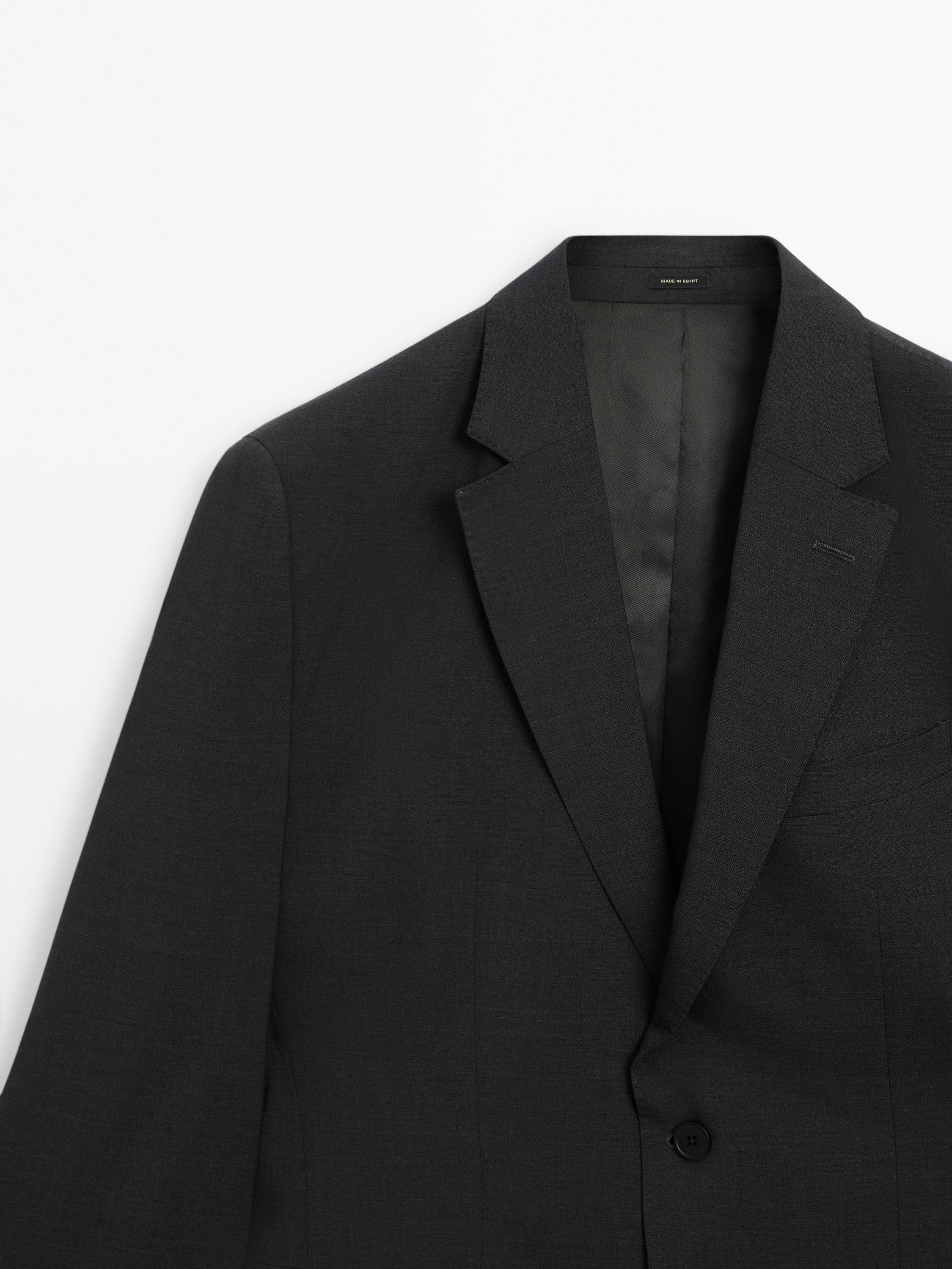 100% wool grey suit blazer