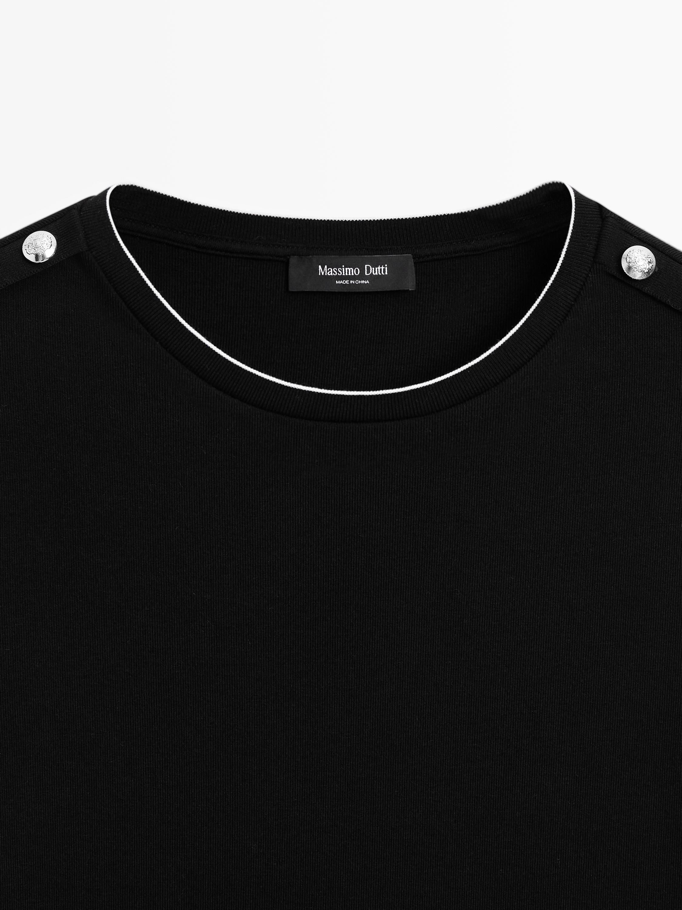 T-shirt met korte mouw en geknoopte schouders